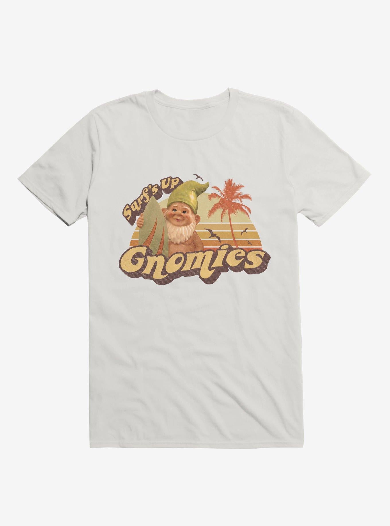 Surf s Up Gnomies White T Shirt T Shirt Premium Print Gift Ready