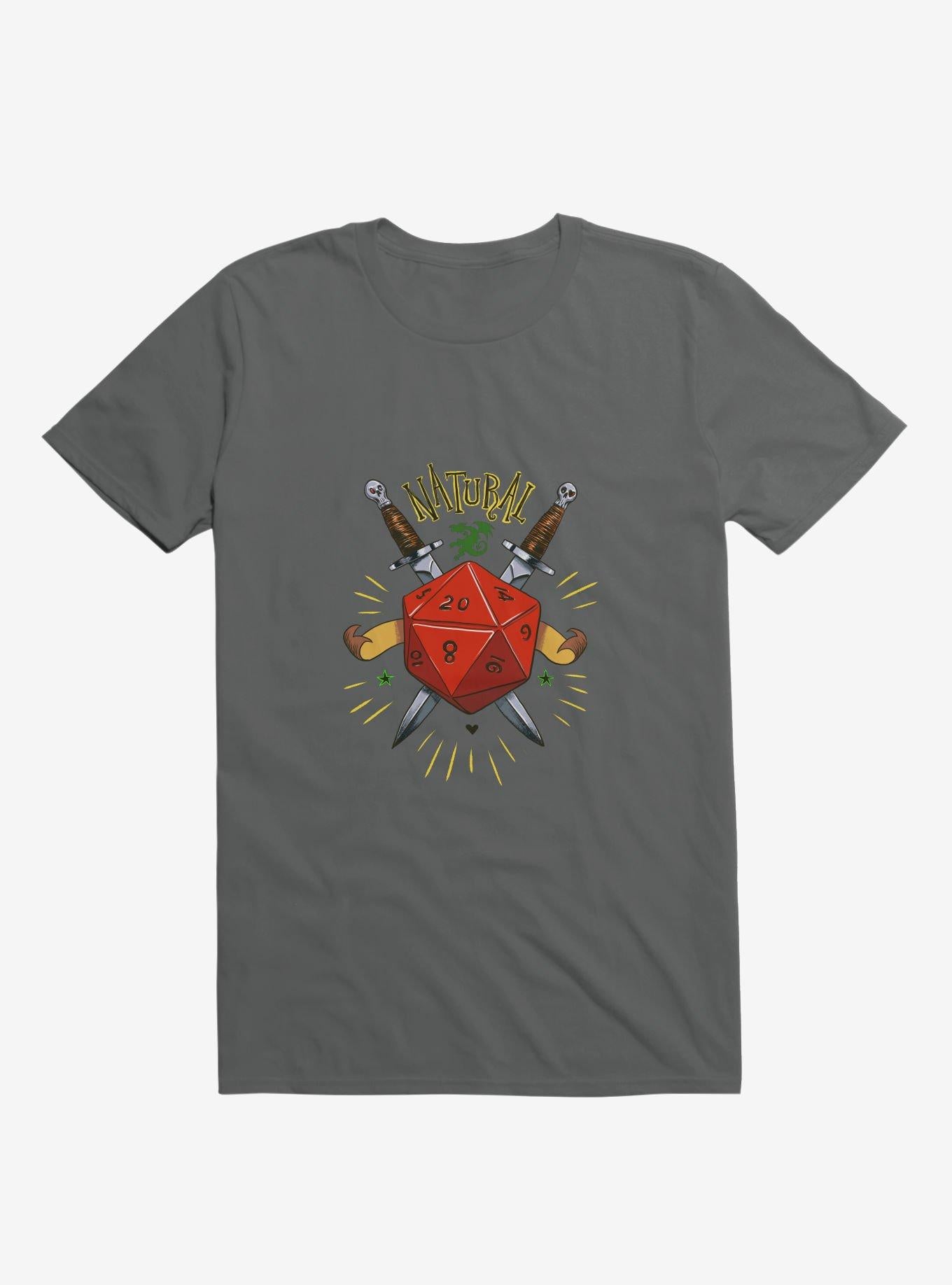 Natural Dice Skull Daggers Asphalt Grey T Shirt T Shirt Trending US
