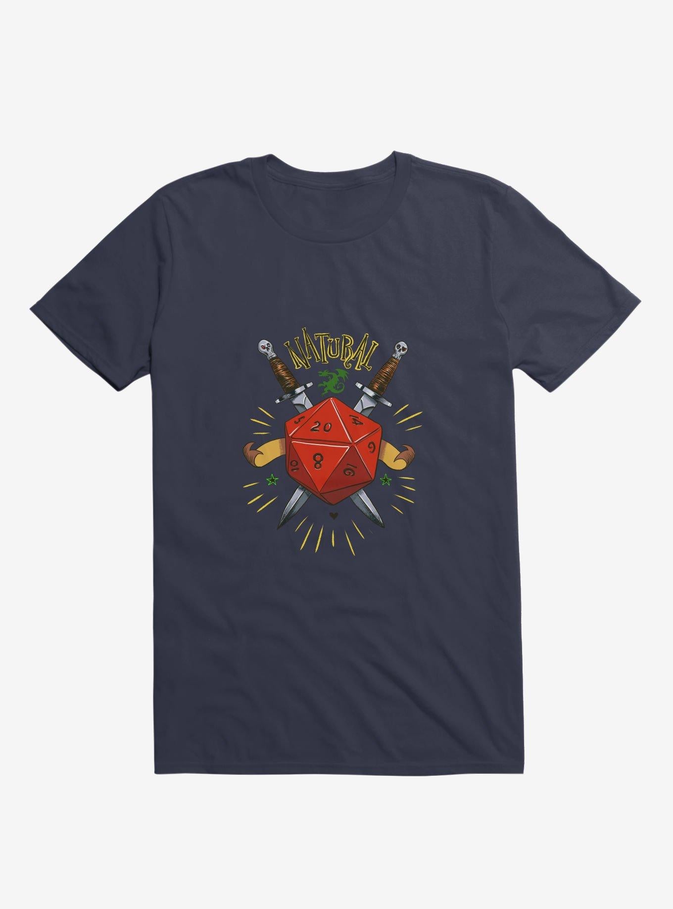 Natural Dice Skull Daggers Navy Blue T Shirt T Shirt Trending US