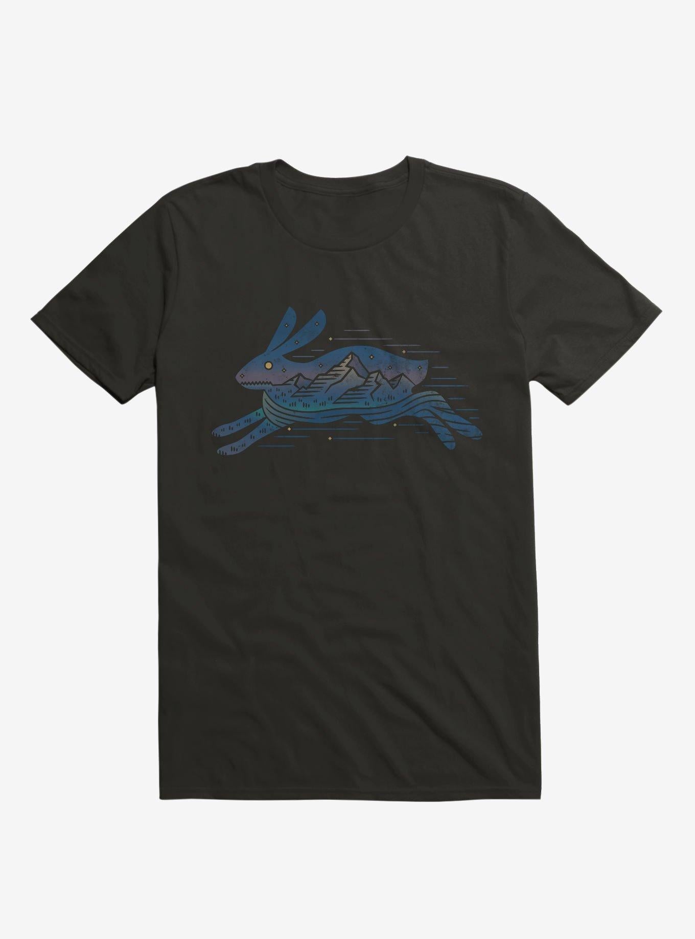 Running Wild Rabbit Outline T Shirt T Shirt Trending US