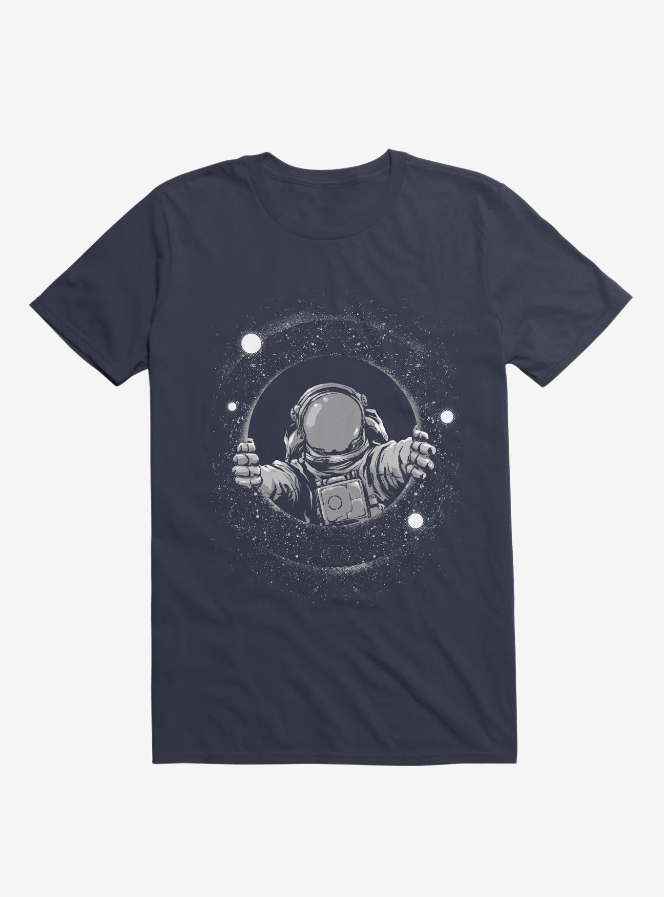 Astronaut Holding Black Hole Navy Blue T Shirt T Shirt Trending US