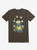 Astronaut Juggling Planets Brown T Shirt T Shirt Trending US