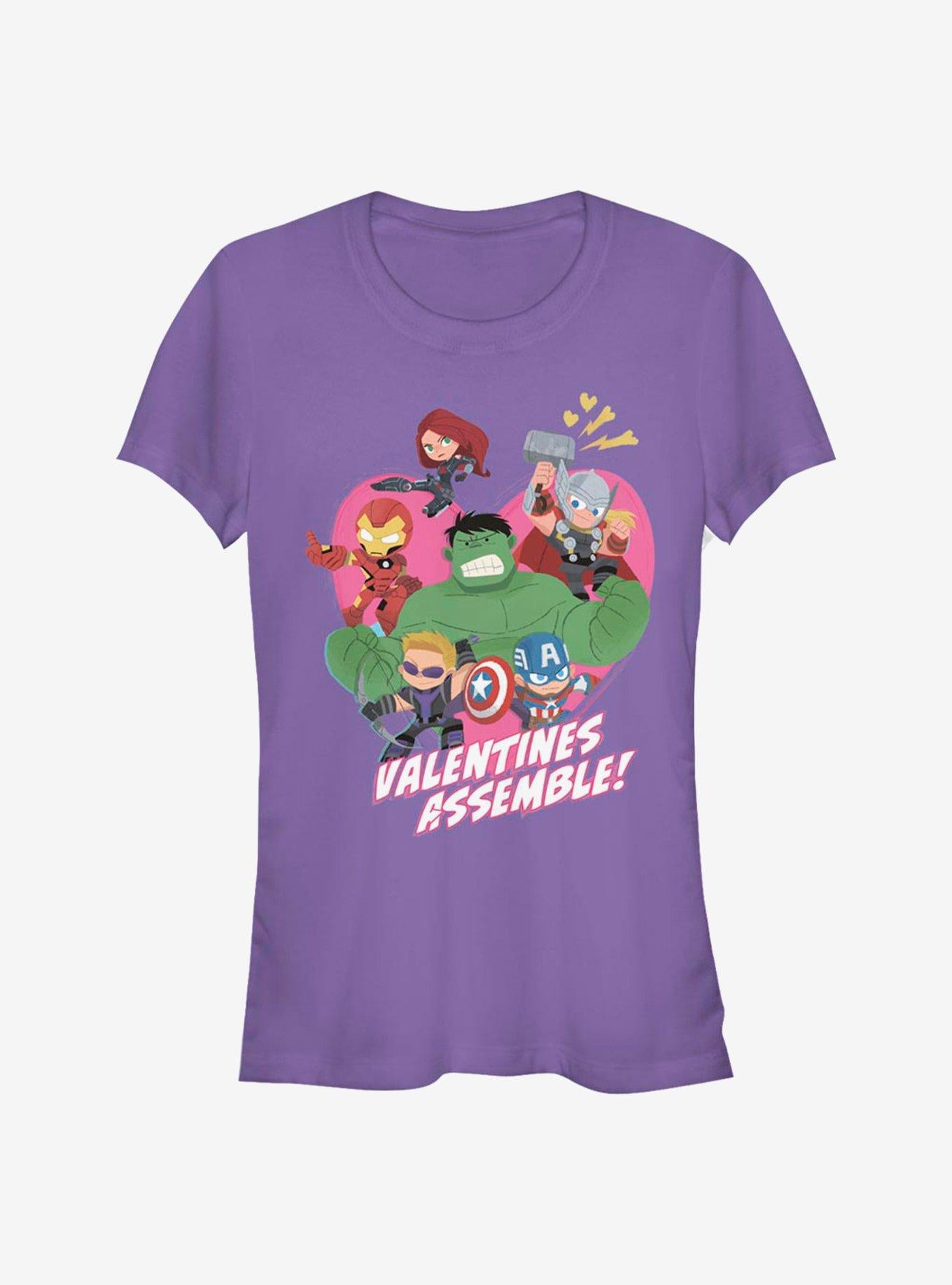 Marvel Avengers Valentines Assemble Girls T-Shirt | Premium Unisex T-Shirt, Trending Graphic Tee