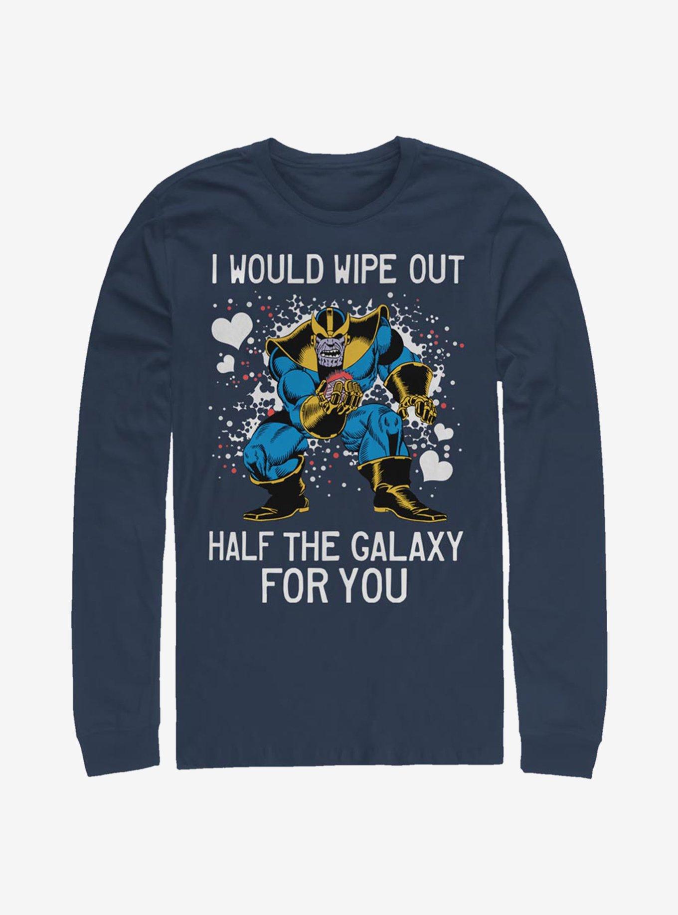 Marvel Avengers Thanos Wipe Galaxy Out Long-Sleeve T-Shirt | Premium Unisex T-Shirt, Trending Graphic Tee