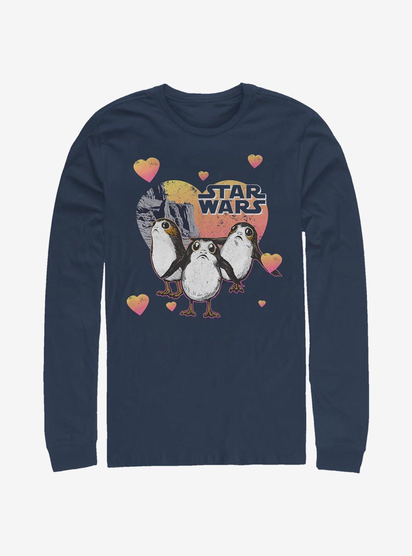 Star Wars Episode VIII The Last Jedi Porg Hearts Long-Sleeve T-Shirt | Premium Unisex T-Shirt, Trending Graphic Tee