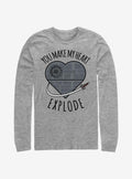 Star Wars Heart Explode Death Star Long-Sleeve T-Shirt | Premium Unisex T-Shirt, Trending Graphic Tee