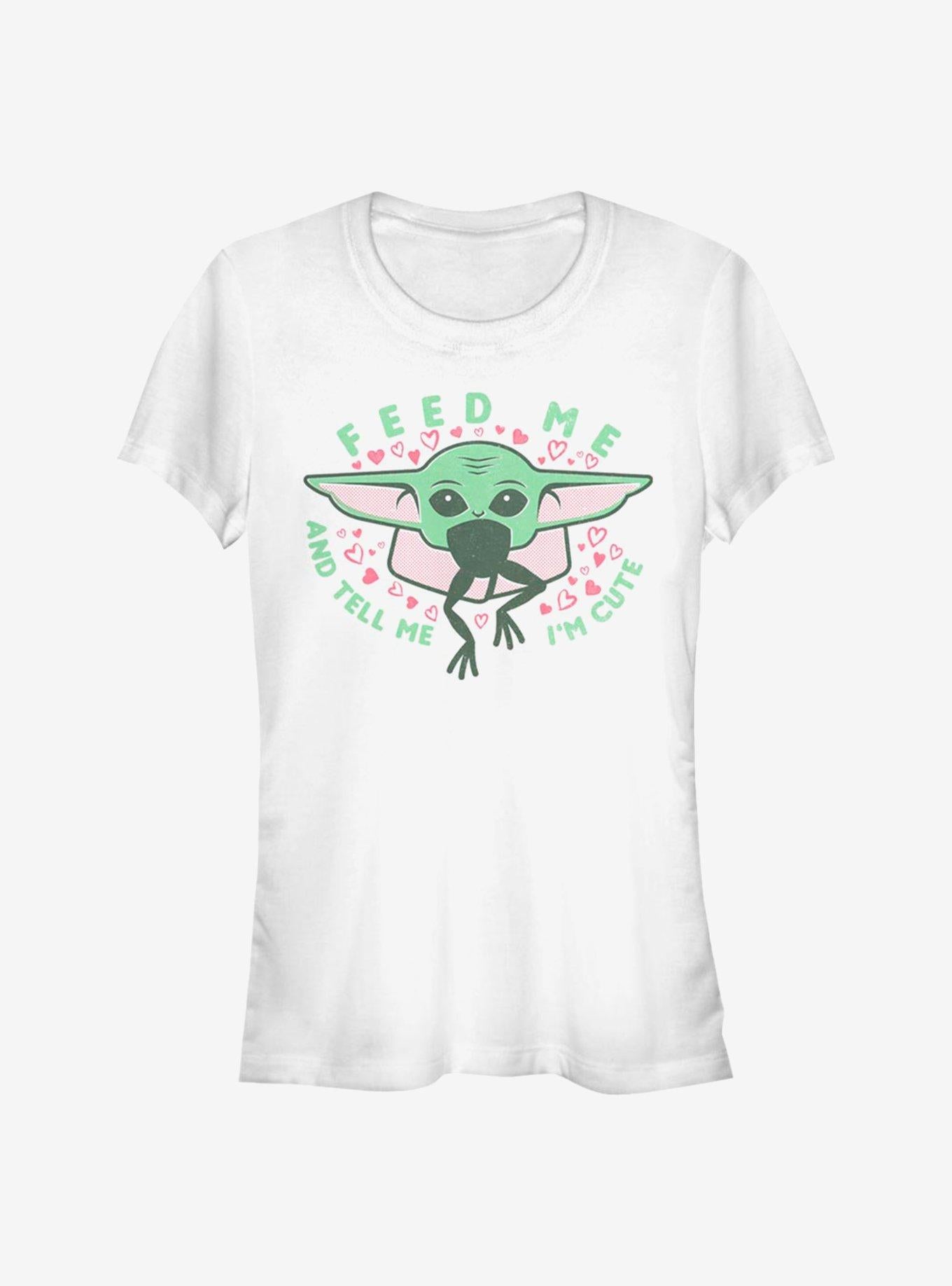 Star Wars The Mandalorian Feed Me And Tell Me I'm Cute The Child Girls T-Shirt | Premium Unisex T-Shirt, Trending Graphic Tee