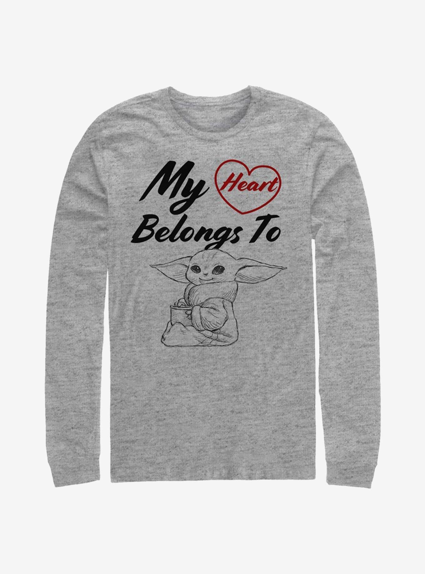 Star Wars The Mandalorian Heart Belongs To The Child Long-Sleeve T-Shirt | Premium Unisex T-Shirt, Trending Graphic Tee