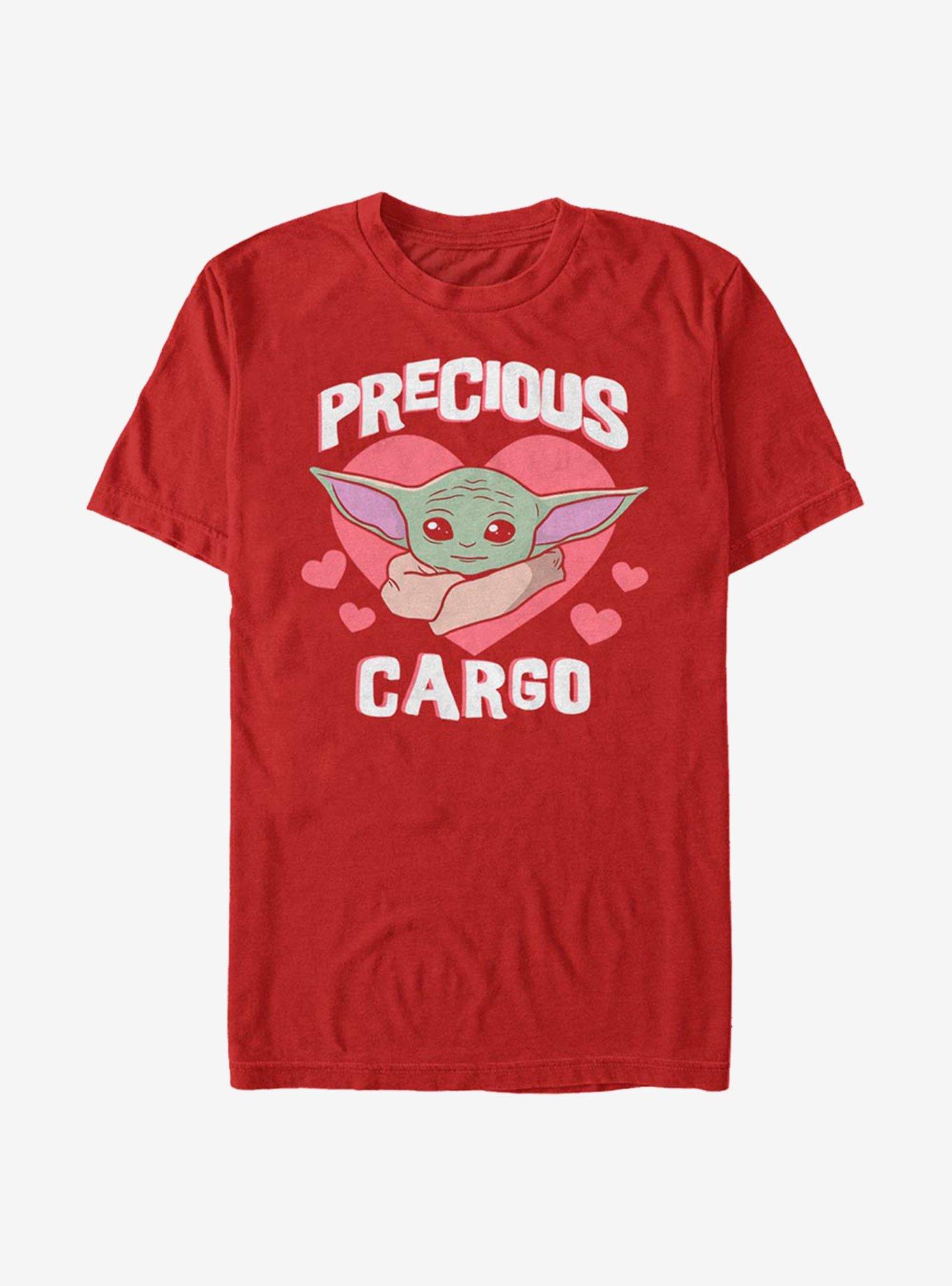 Star Wars The Mandalorian Grogu Precious Cargo Hearts T-Shirt | Premium Unisex T-Shirt, Trending Graphic Tee