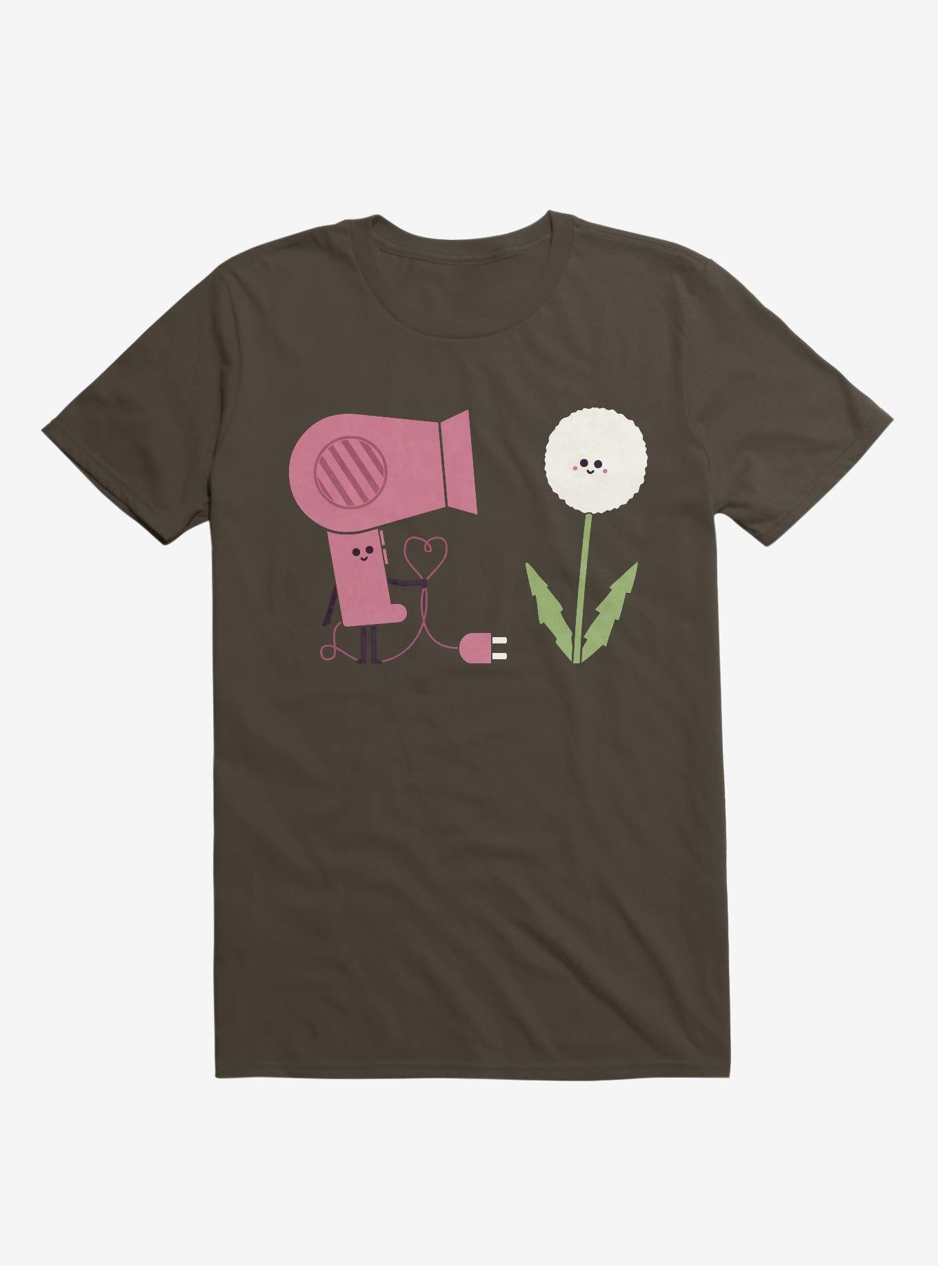 Forbidden Love Hair Dryer And Dandelion Brown T Shirt T Shirt Trending US
