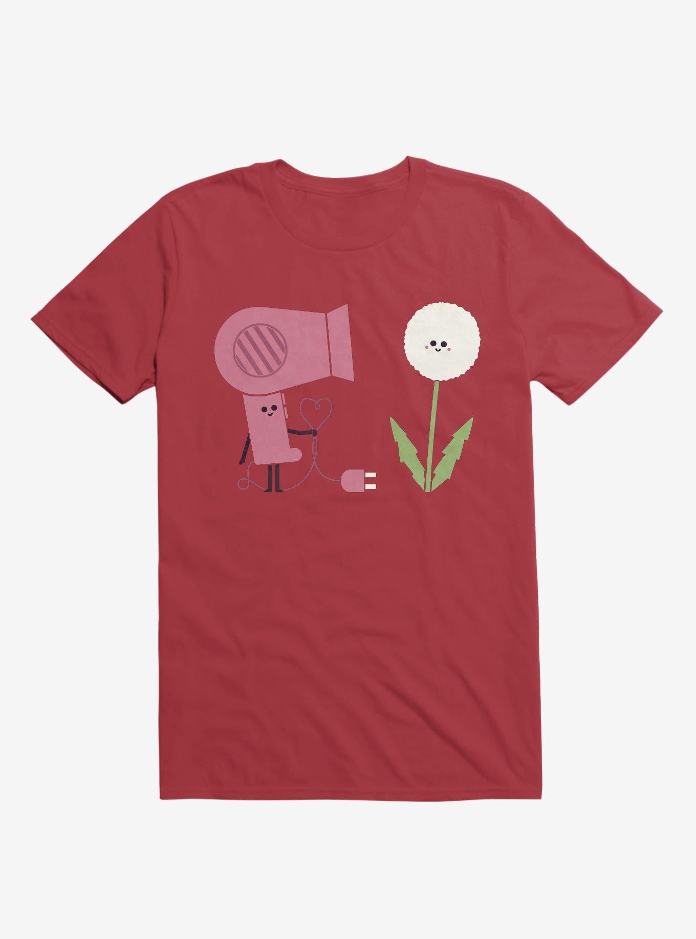 Forbidden Love Hair Dryer And Dandelion Red T Shirt T Shirt Trending US