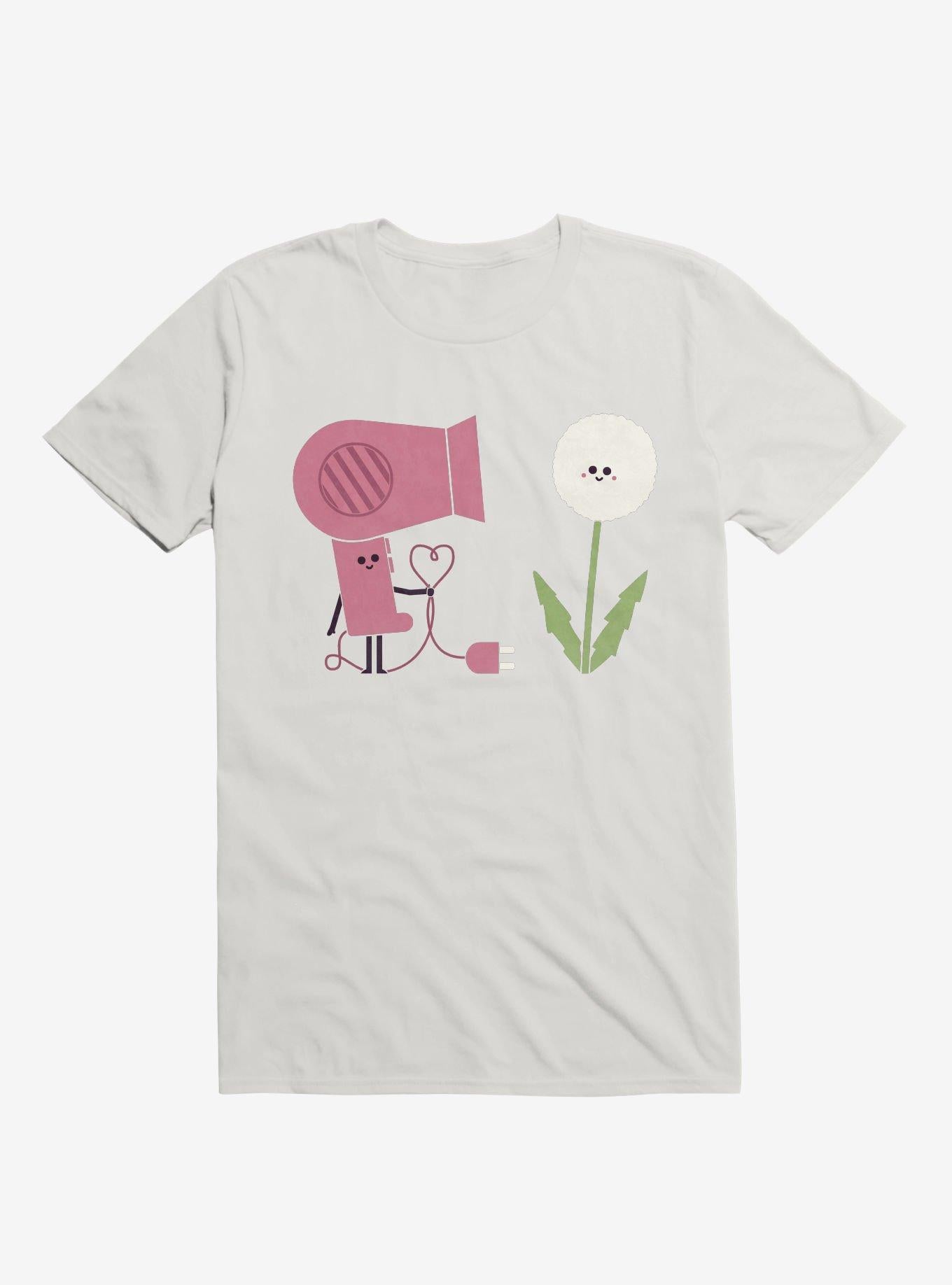 Forbidden Love Hair Dryer And Dandelion White T Shirt T Shirt Trending US