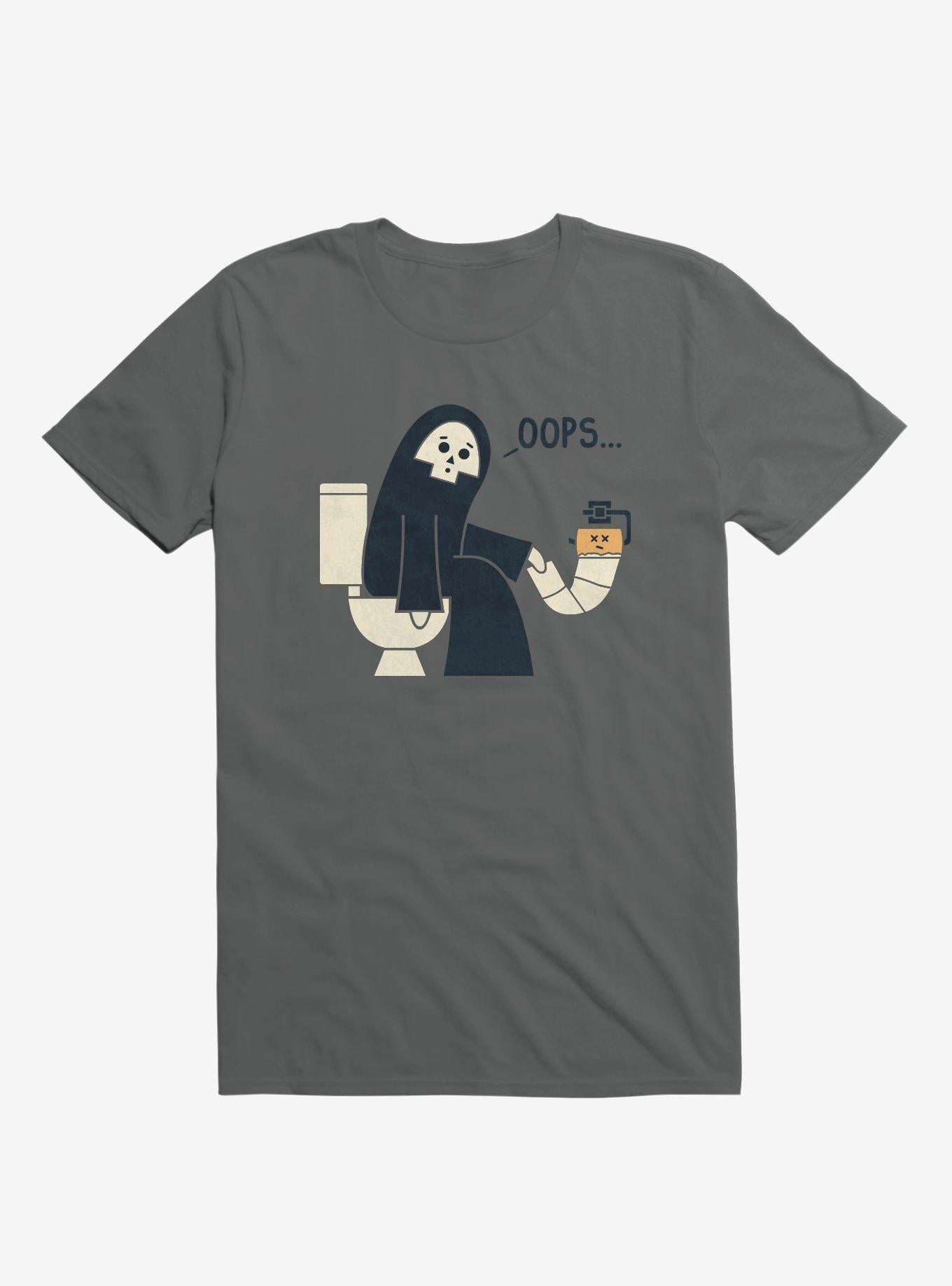 Grim Reaper Oops Pooper Charcoal Grey T Shirt T Shirt Streetwear Style Best Seller Look