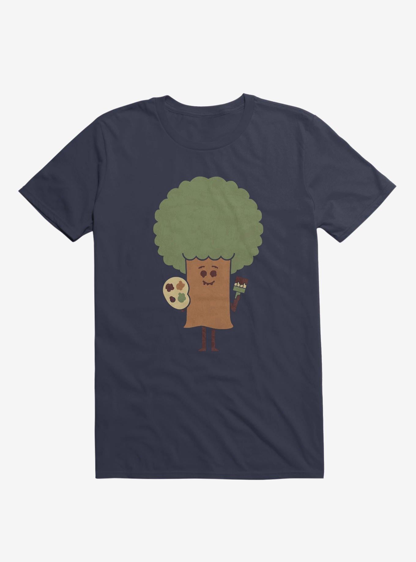 Happy Tree Painter Navy Blue T Shirt T Shirt Premium Print Gift Ready