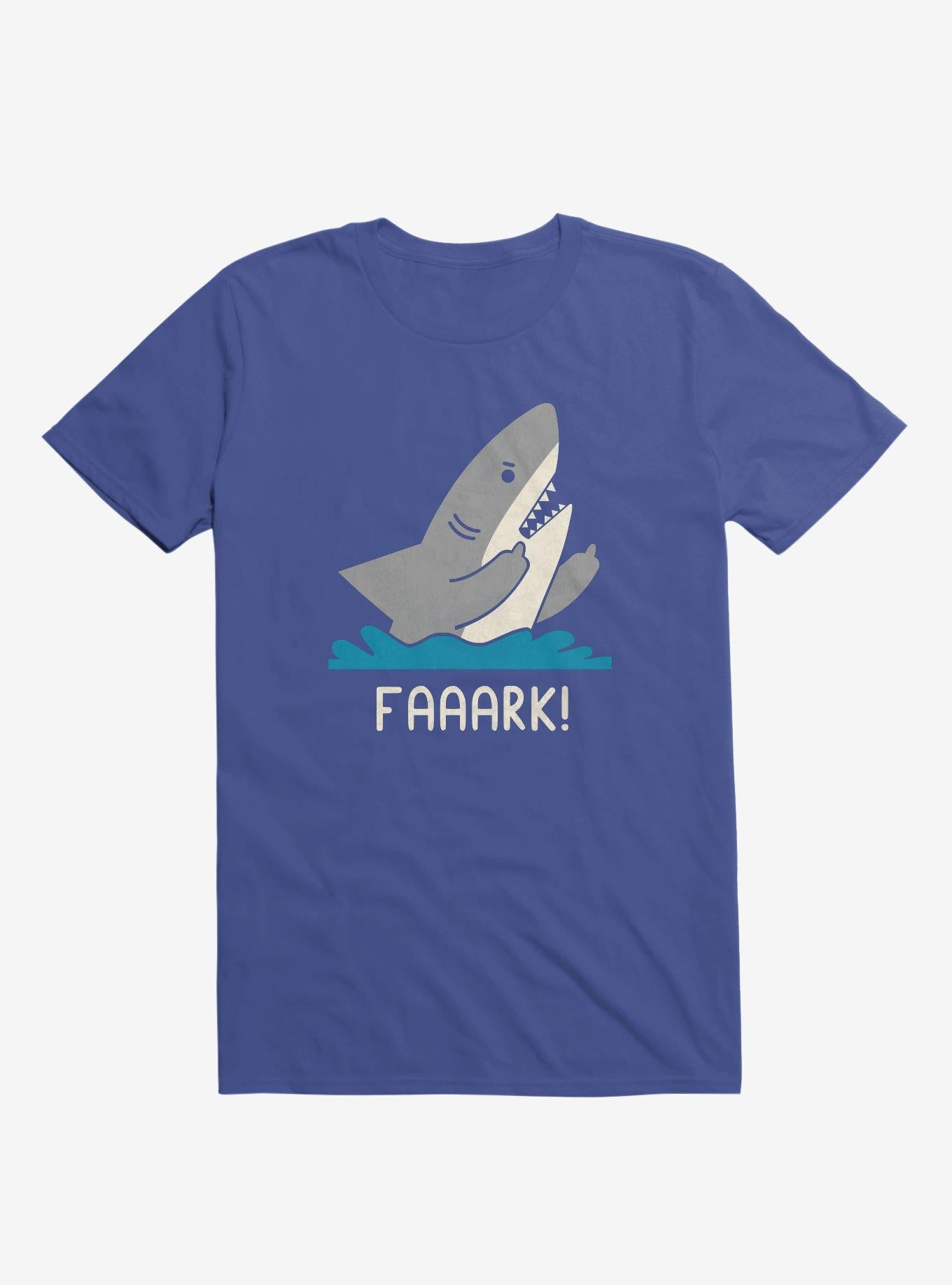 Moody Shark Faaark Royal Blue T Shirt T Shirt Trending US