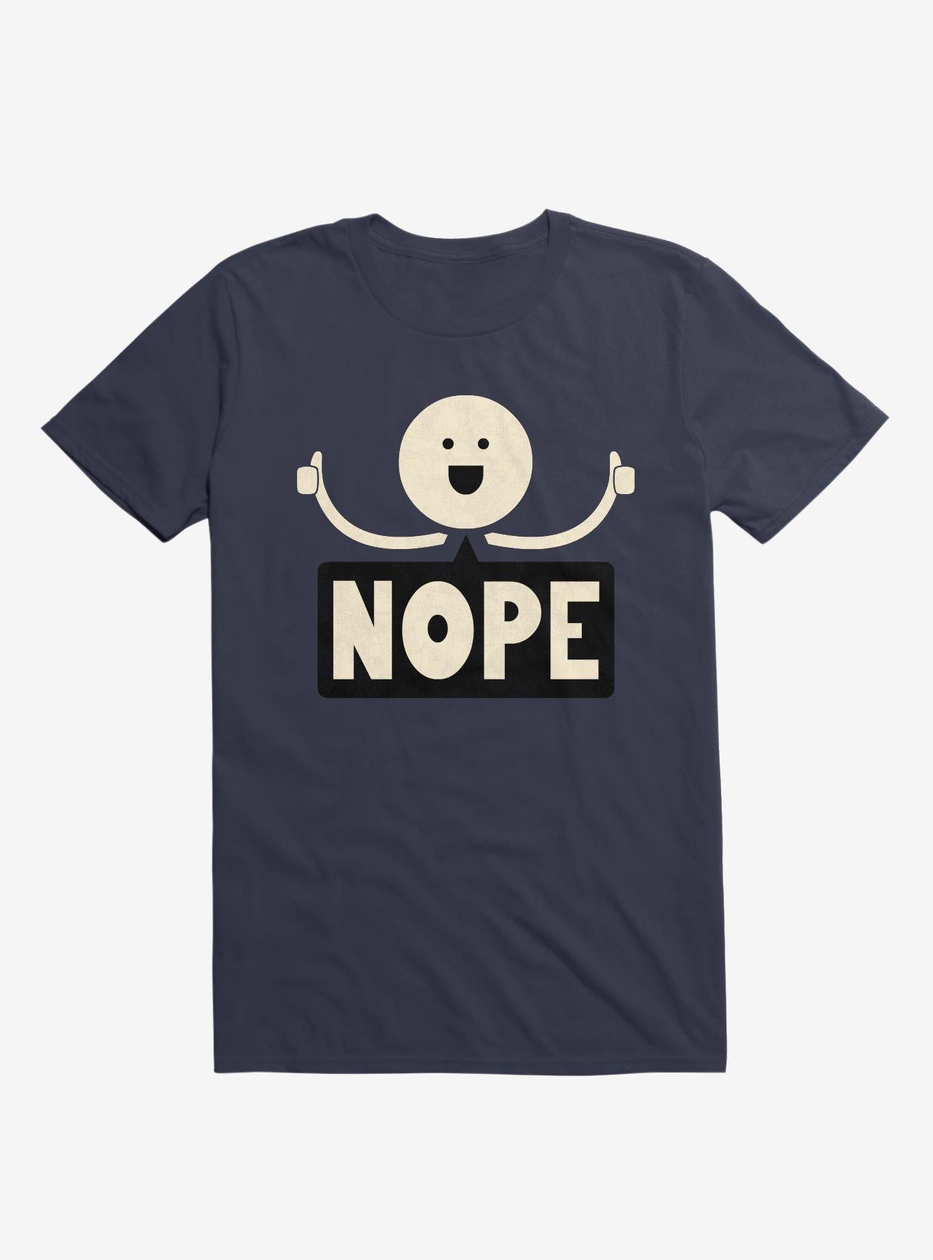 Thumbs Up Face Nope Sign Navy Blue T Shirt T Shirt Trending US Best Seller Look