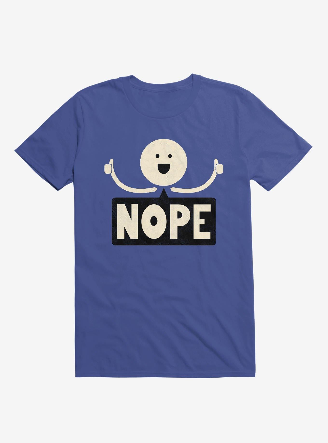 Thumbs Up Face Nope Sign Royal Blue T Shirt T Shirt Premium Print Funny Quote