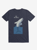 Bad Back Whale Oh My Back Navy Blue T Shirt T Shirt High Search Demand Daily Wear