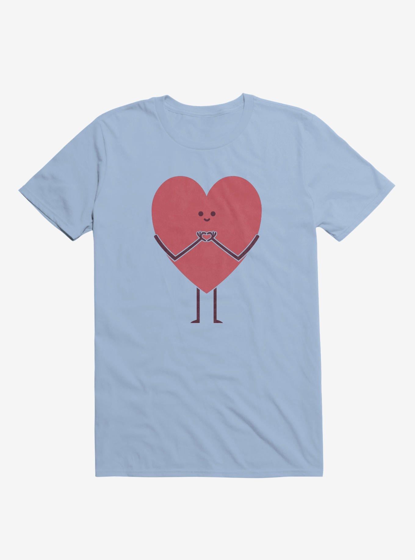 Heart Making Heart Hands Light Blue T Shirt T Shirt Viral TikTok Funny Quote