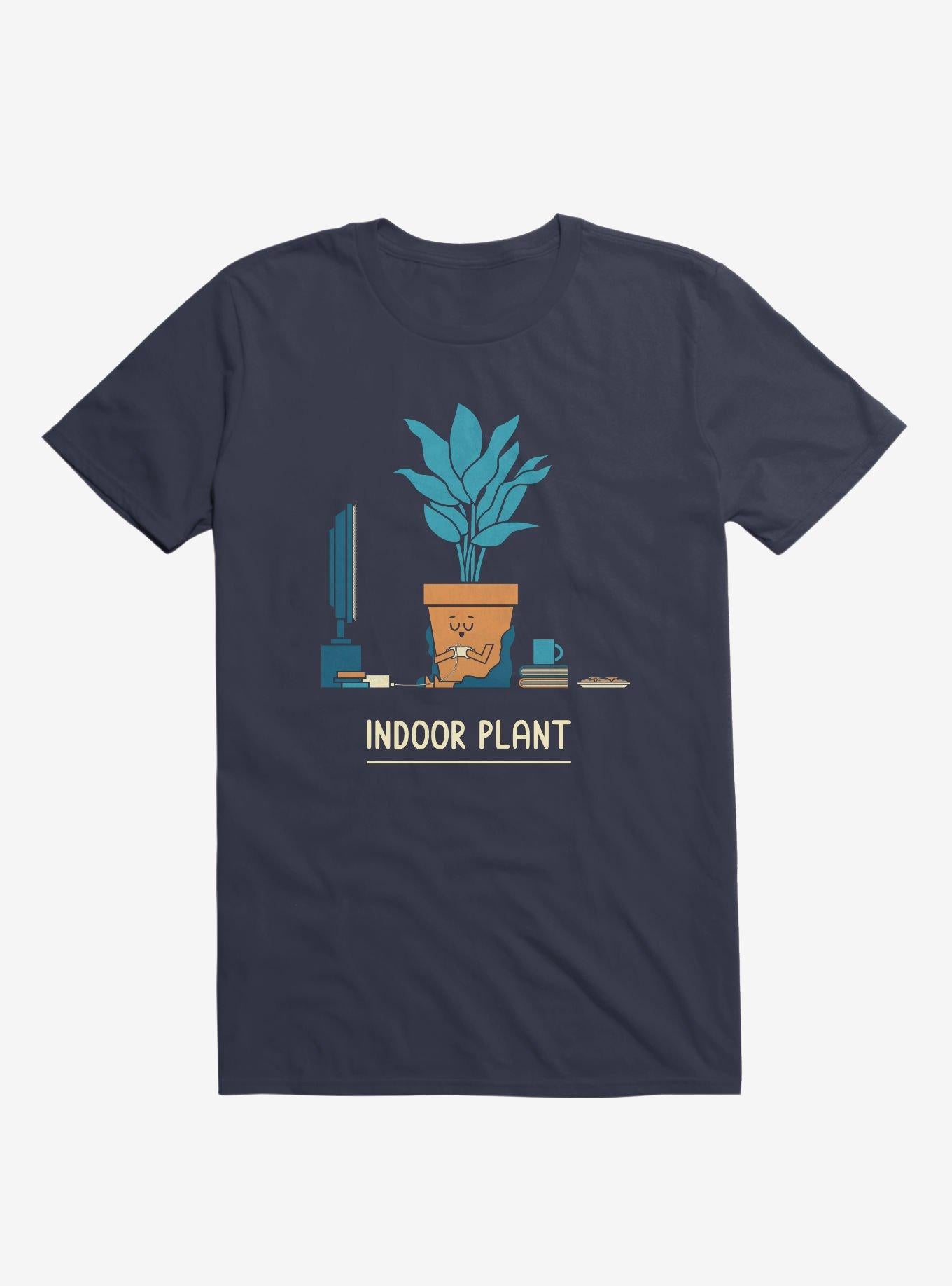Indoor Comfy Plant Navy Blue T Shirt T Shirt Viral TikTok Daily Wear