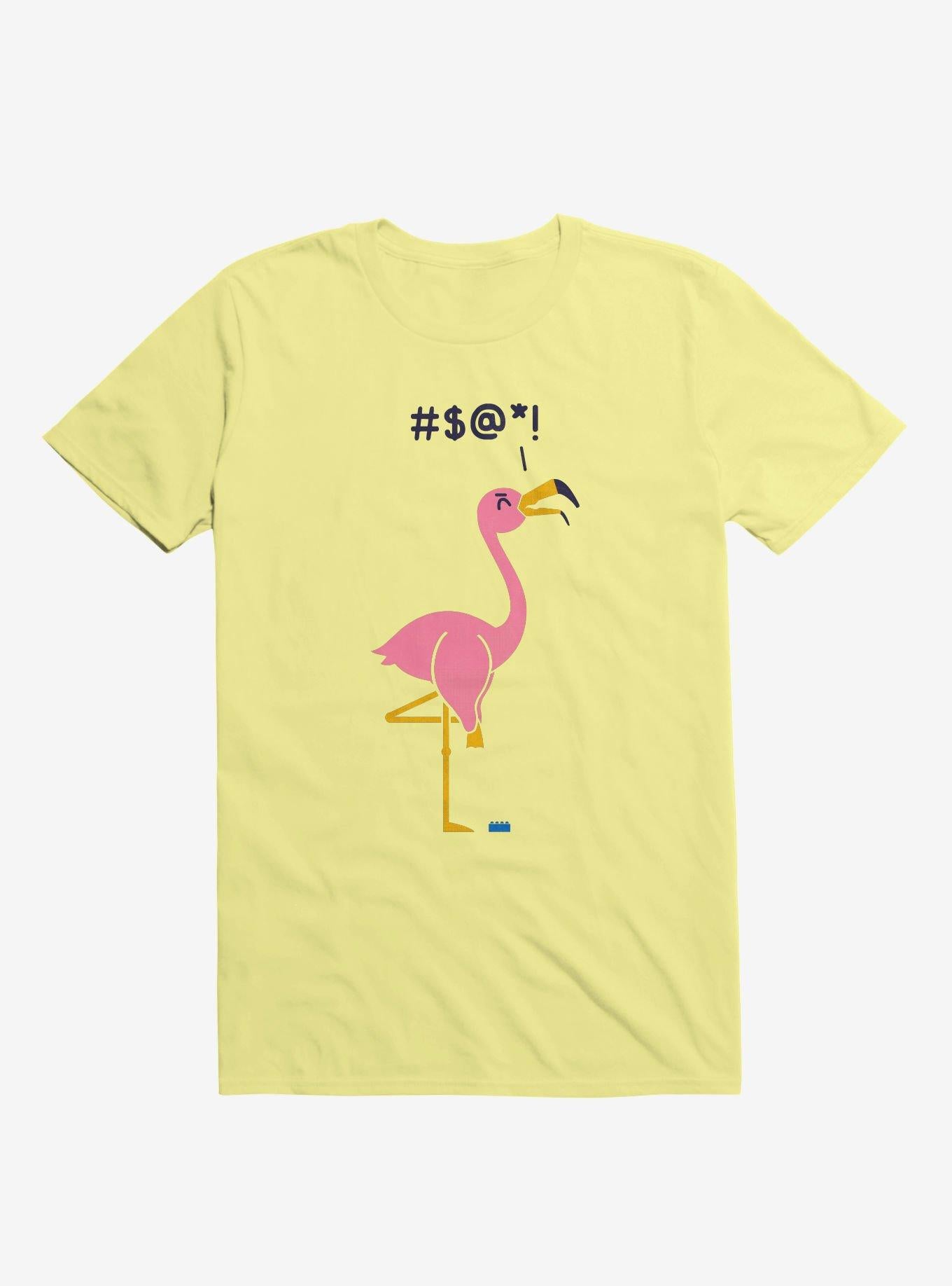Ouch Flamingo Corn Silk Yellow T Shirt T Shirt Trending US