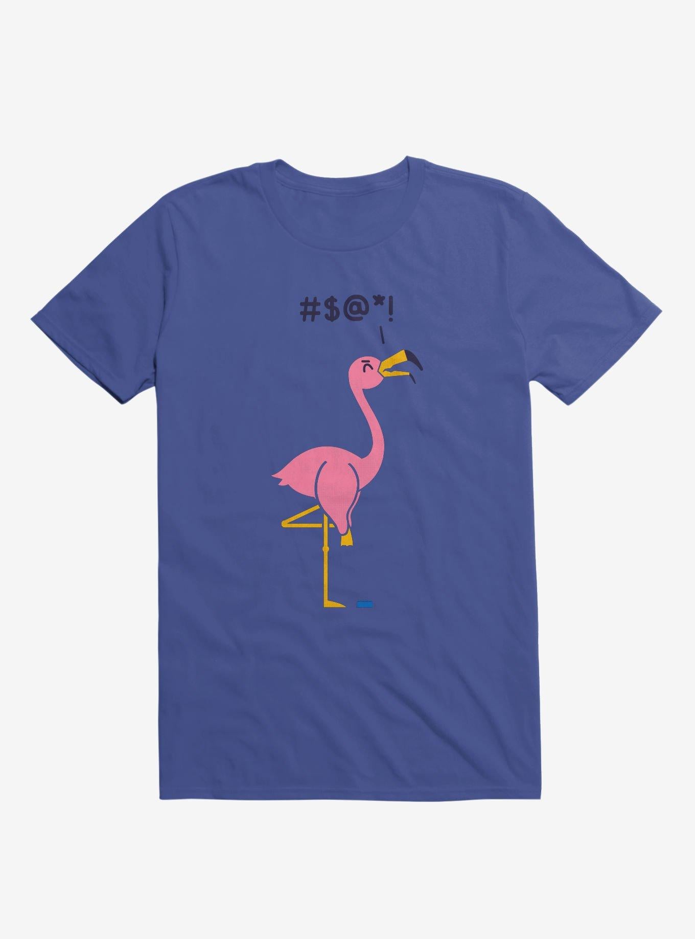 Ouch Flamingo Royal Blue T Shirt T Shirt Comfort Fit Workout Ready