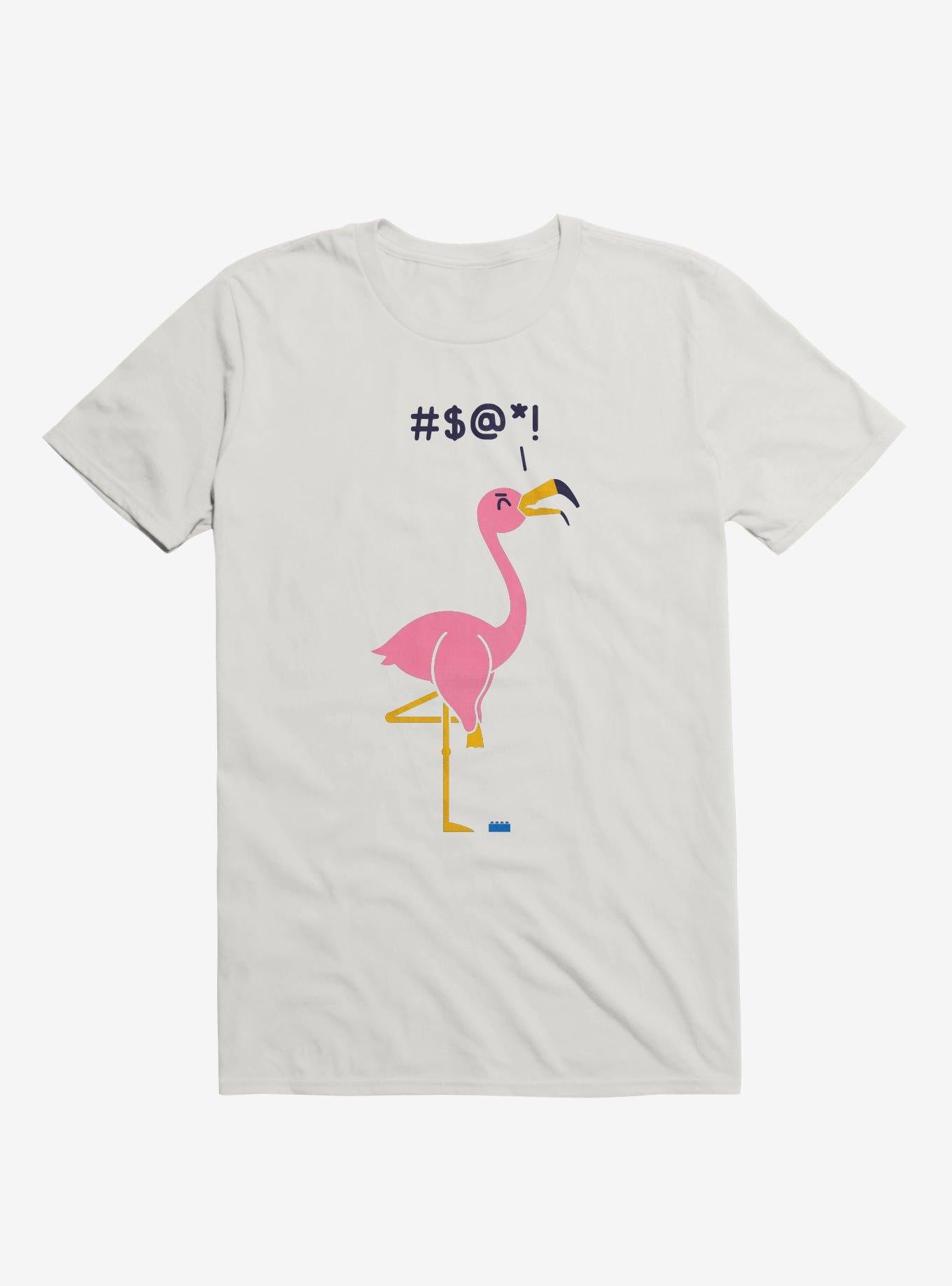 Ouch Flamingo White T Shirt T Shirt Streetwear Style Gift Ready