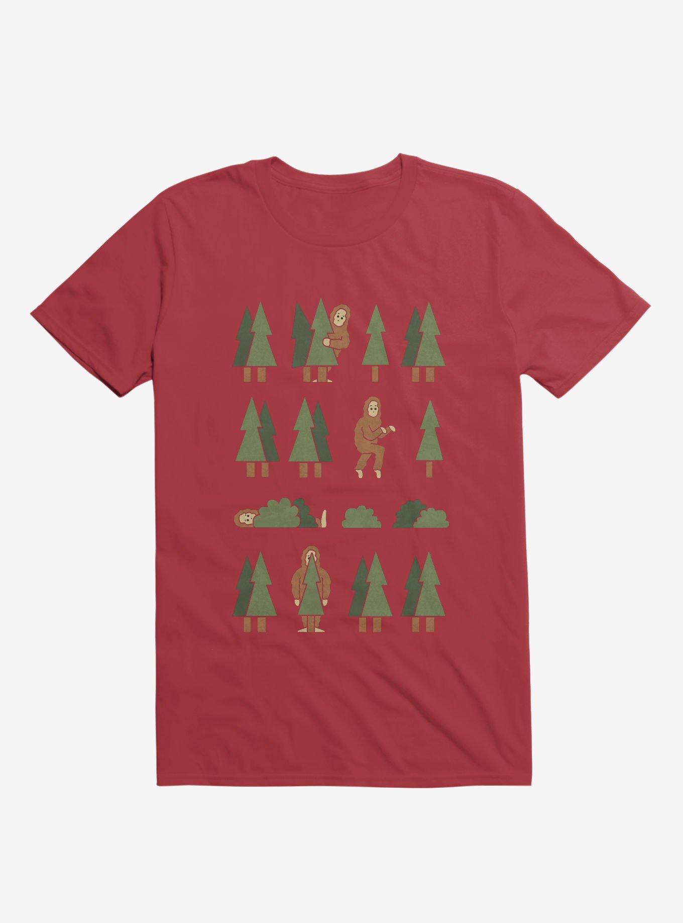 Bigfoot Forest Red T Shirt T Shirt Trending US