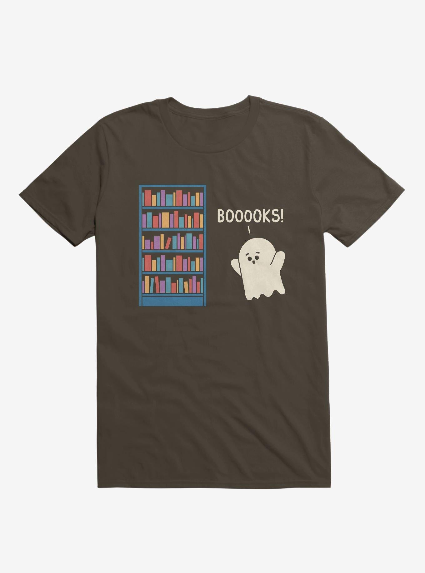 Booooks Ghost Book Library Lover Brown T Shirt T Shirt Trending US Humor Gift