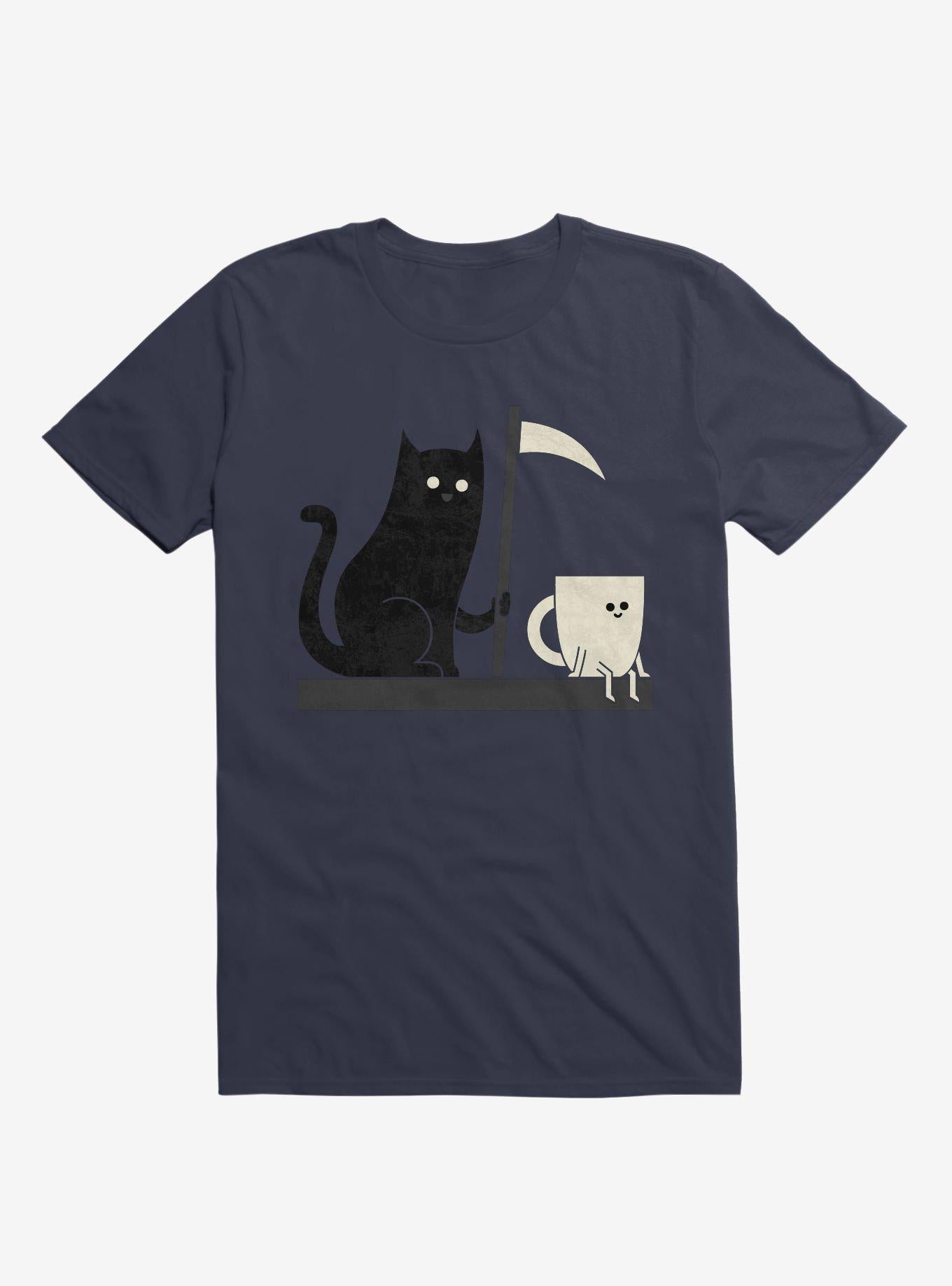 Impending Doom Cat Vs Cup Navy Blue T Shirt T Shirt Trending US
