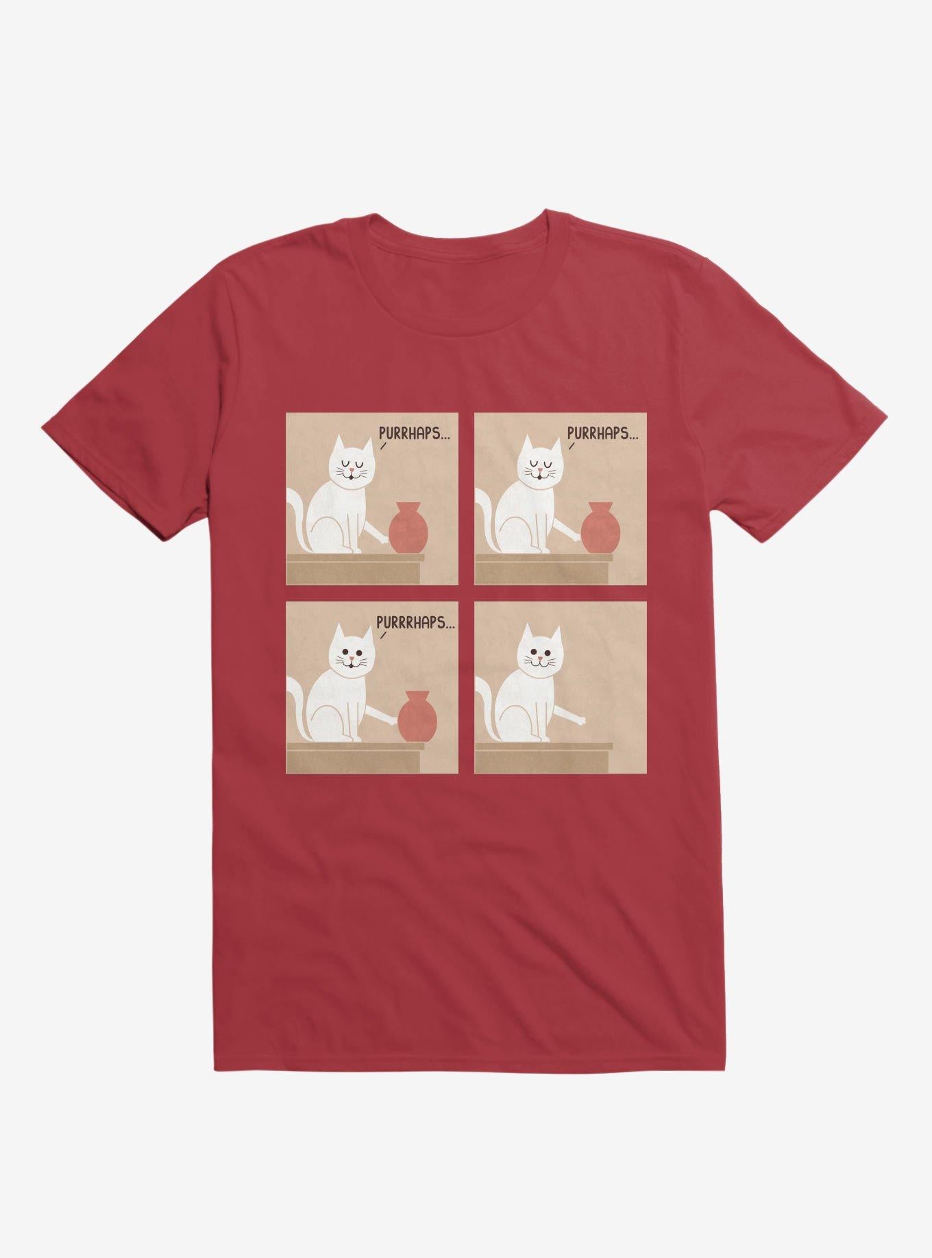 Purrhaps Mischievous Cat Red T Shirt T Shirt Trending US