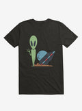 Alien UFO Crash Black T Shirt T Shirt Trending US