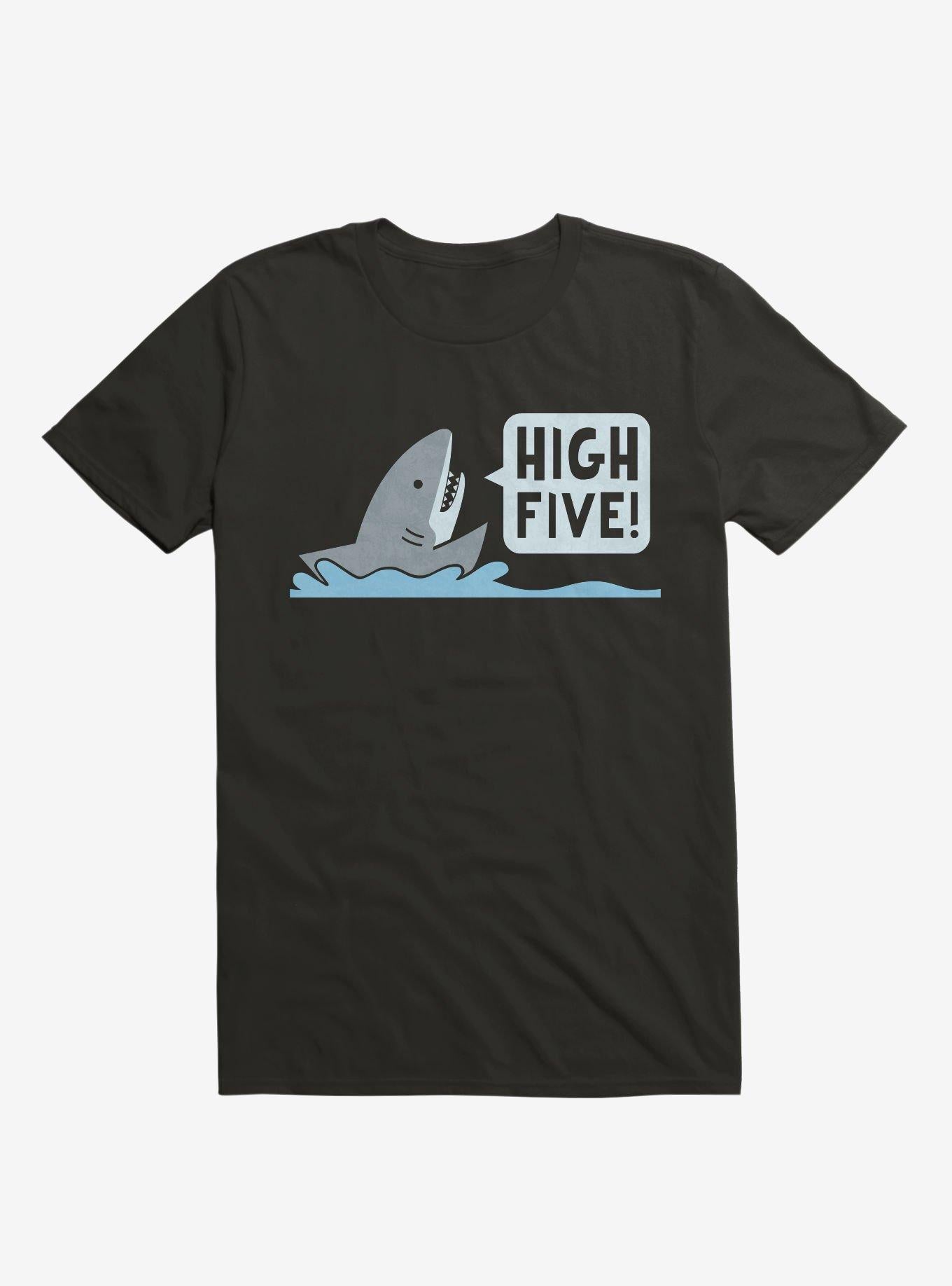 Shark High Five Black T Shirt T Shirt Viral TikTok Humor Gift
