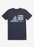Shark High Five Navy Blue T Shirt T Shirt Comfort Fit Gift Ready