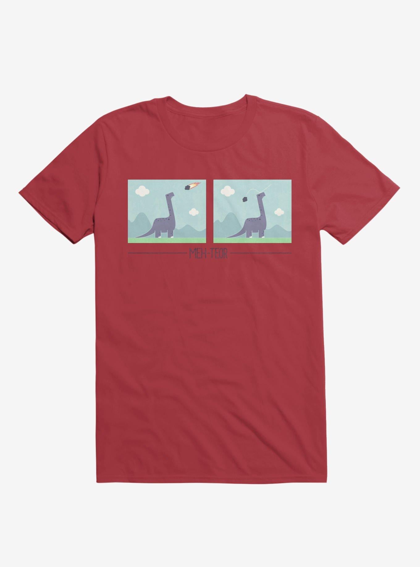 Dinosaur Meh Teor Red T Shirt T Shirt High Search Demand Funny Quote