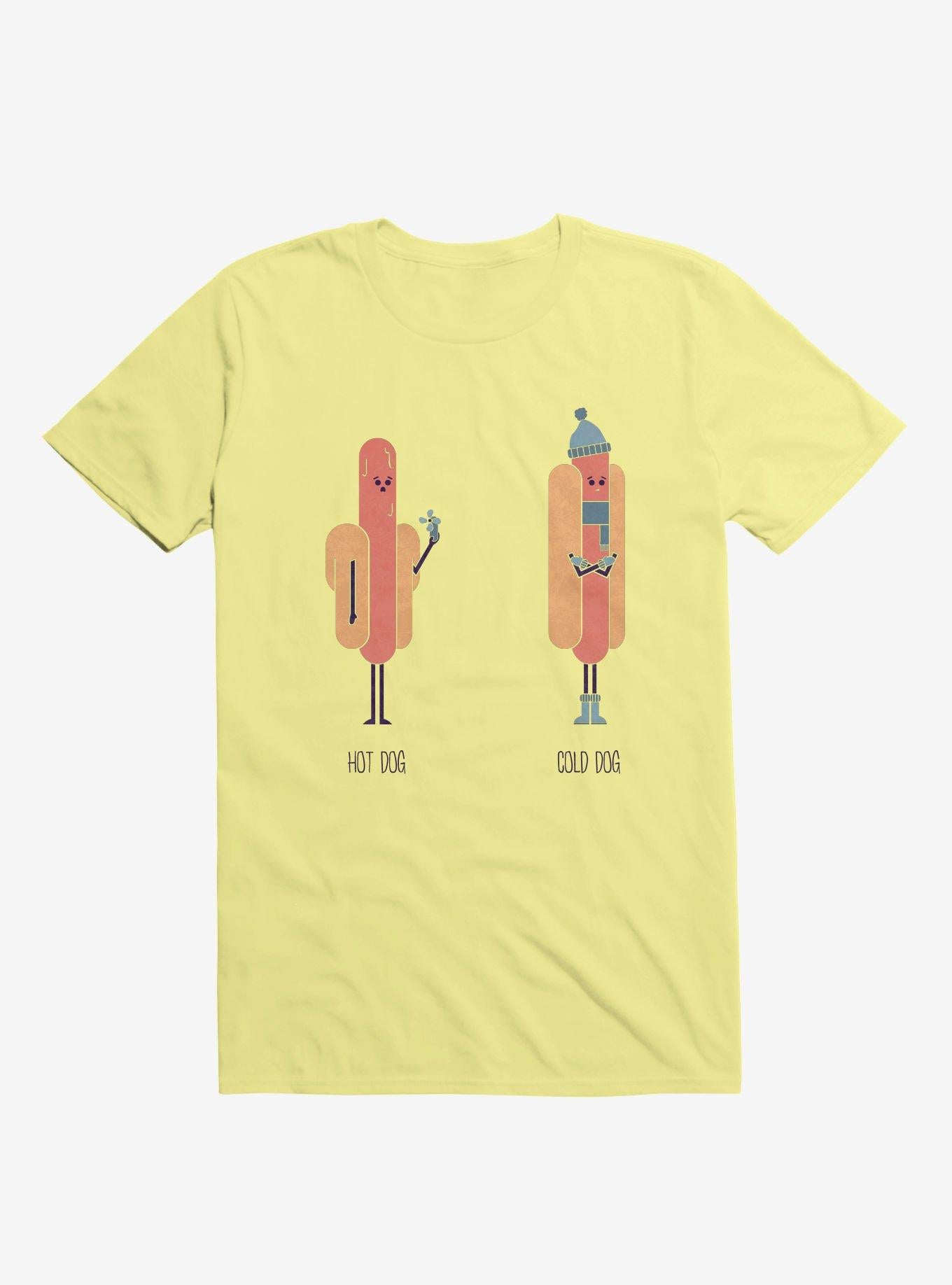 Opposites Hot Dog Cold Dog Corn Silk Yellow T Shirt T Shirt Trending US