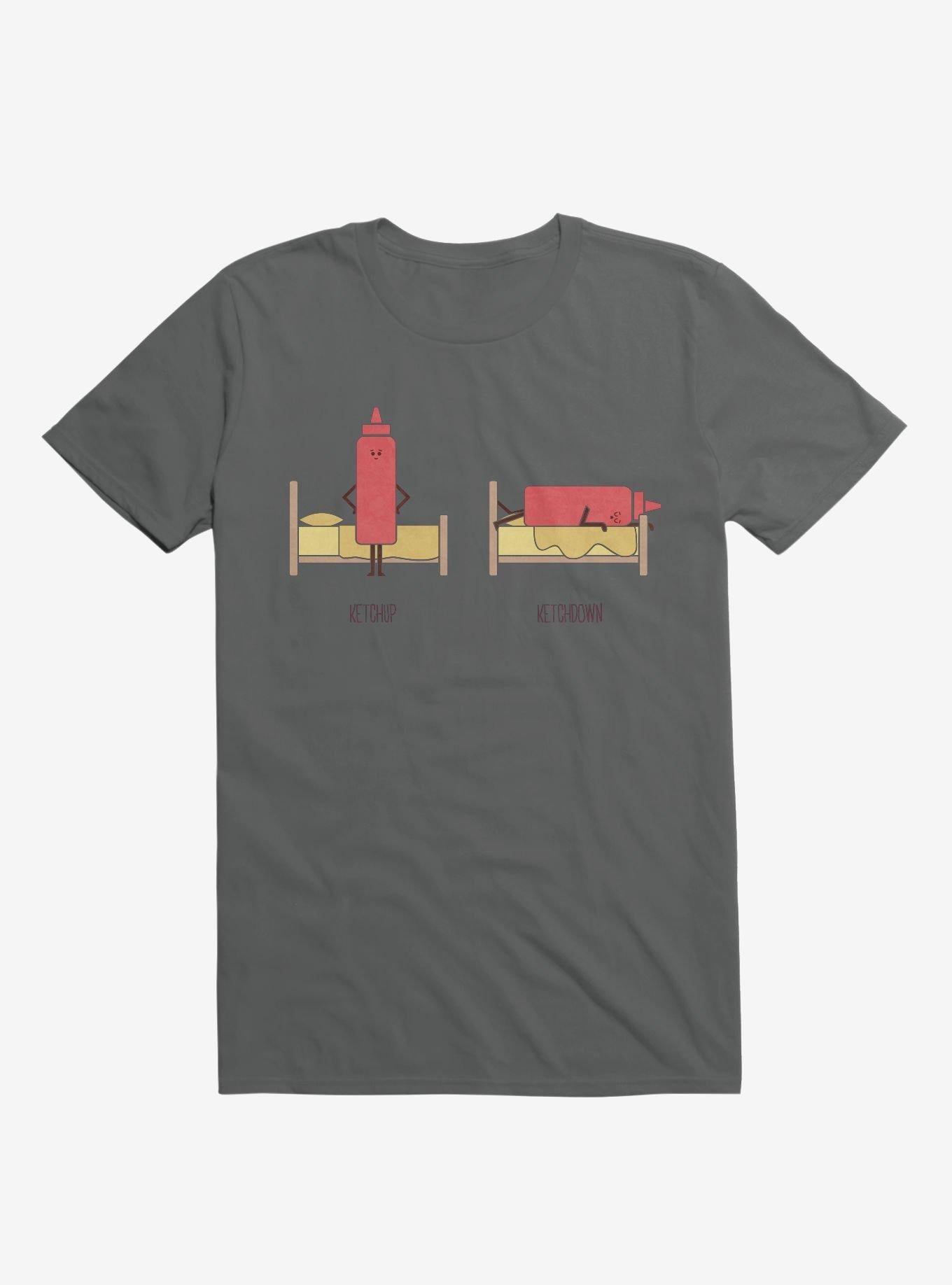 Opposites Ketchup Ketchdown Charcoal Grey T Shirt T Shirt Streetwear Style Best Seller Look
