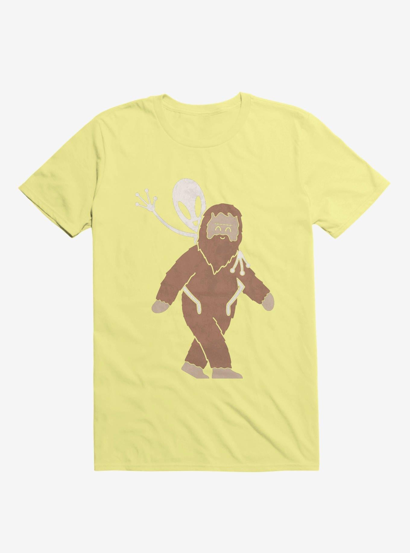 Alien And Sasquatch Piggyback Corn Silk Yellow T Shirt T Shirt Trending US