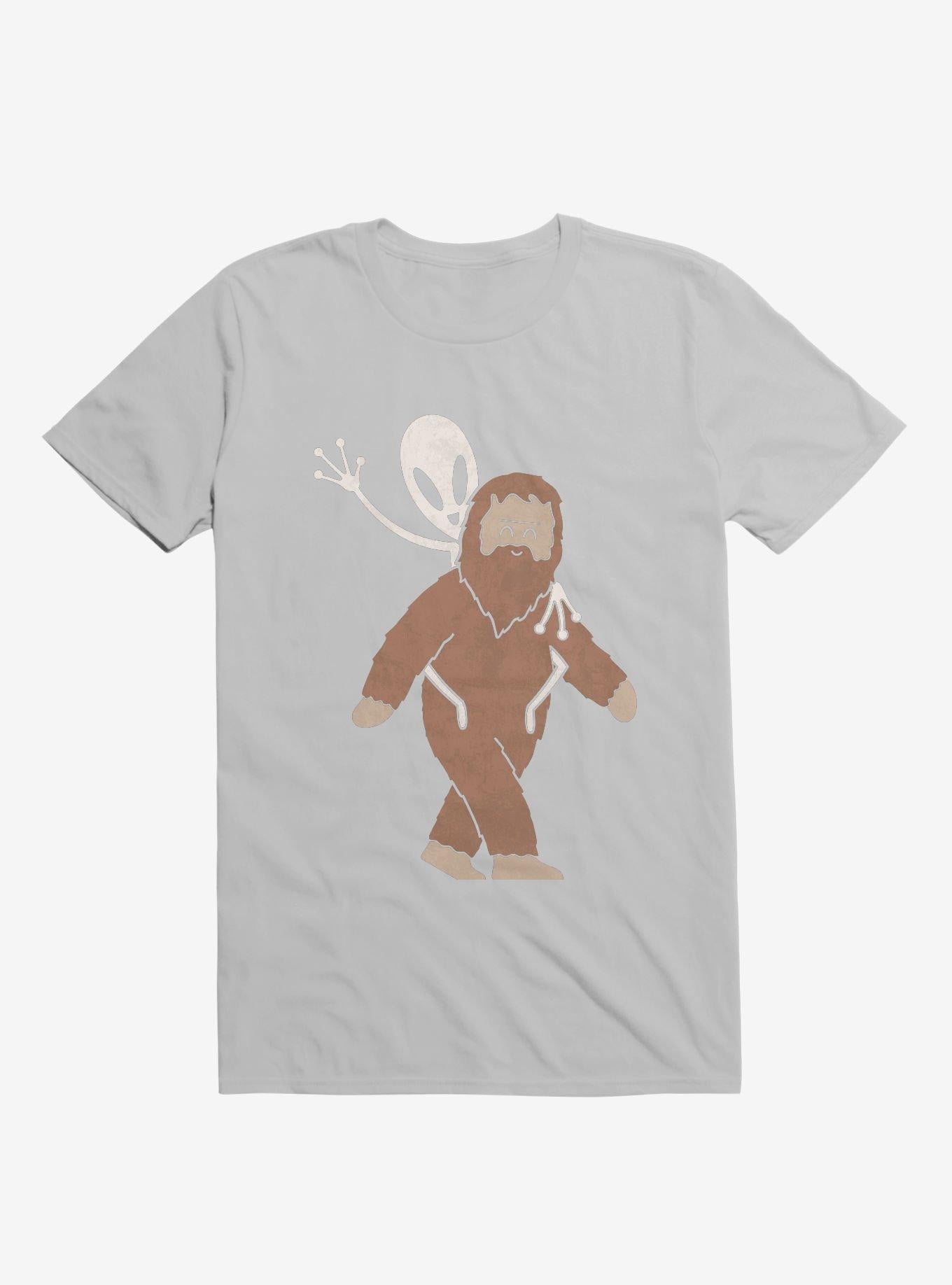 Alien And Sasquatch Piggyback Ice Grey T Shirt T Shirt Premium Print Best Seller Look