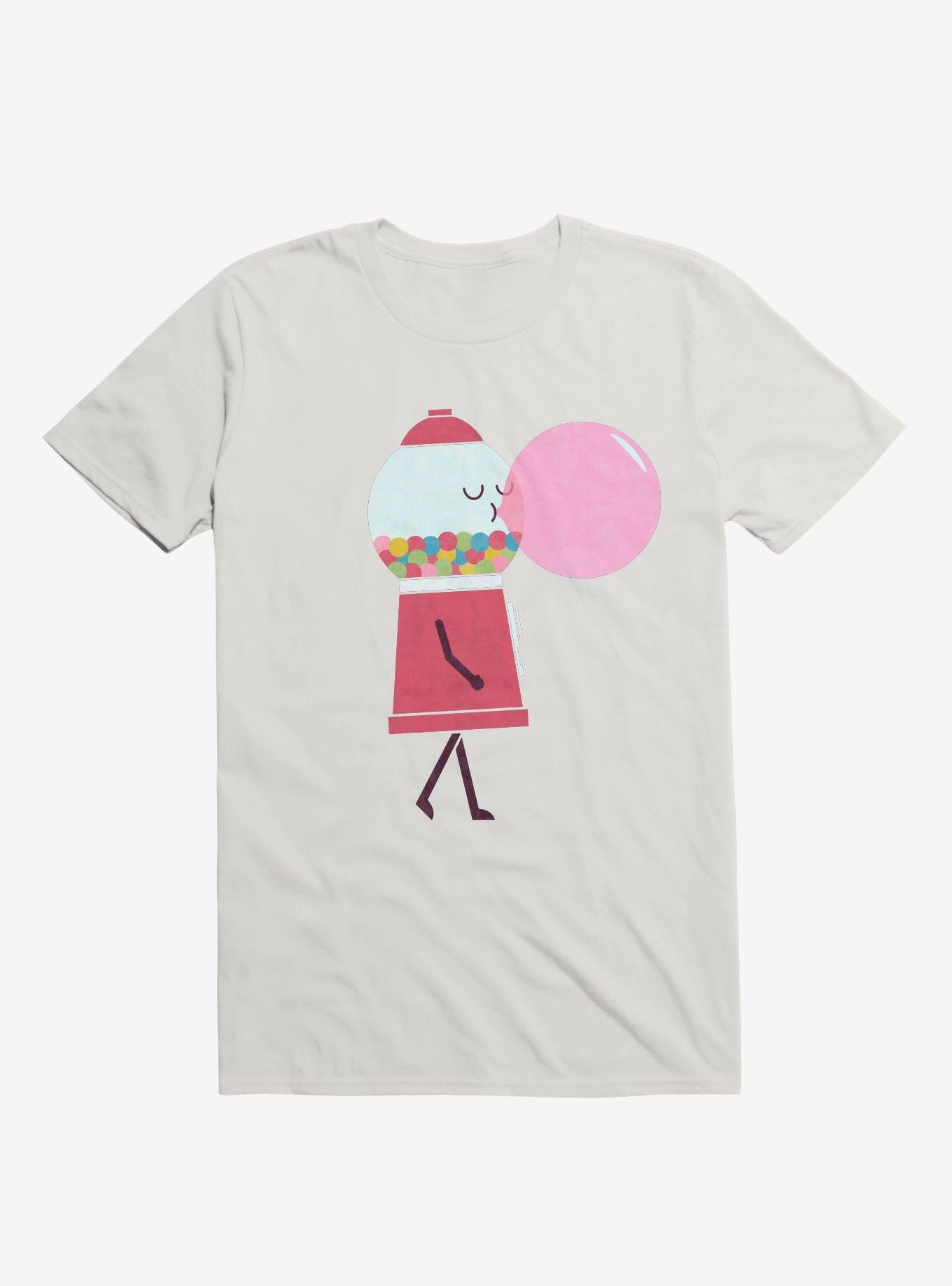 Bubblegum Blowing A Bubble White T Shirt T Shirt Streetwear Style Daily Wear