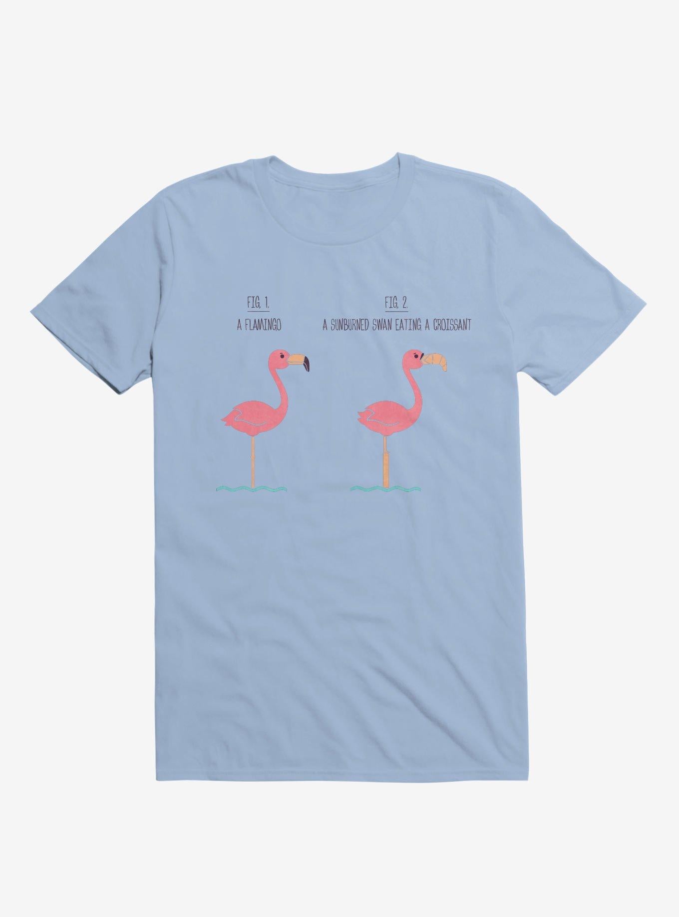 Know Your Birds A Flamingo Or Sunburned Swan Light Blue T Shirt T Shirt Trending US Daily Wear