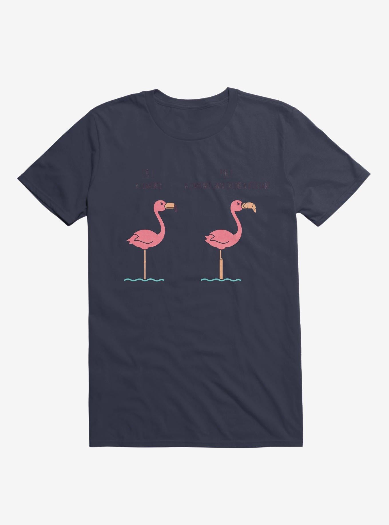 Know Your Birds A Flamingo Or Sunburned Swan Navy Blue T Shirt T Shirt Comfort Fit Funny Quote
