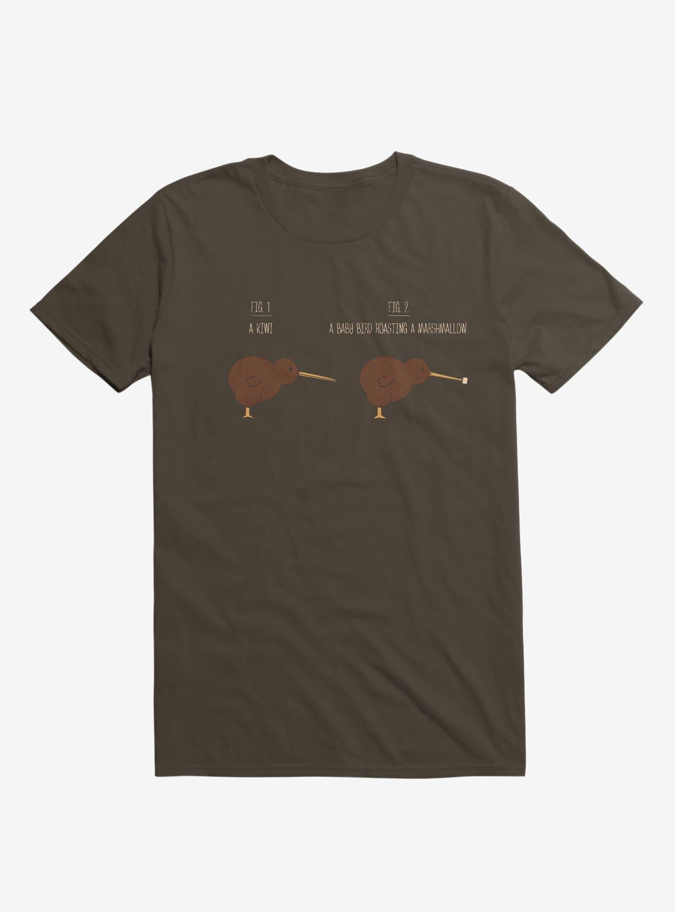 Know Your Birds A Kiwi Or Bird Roasting Marshmallow Brown T Shirt T Shirt Trending US Funny Quote