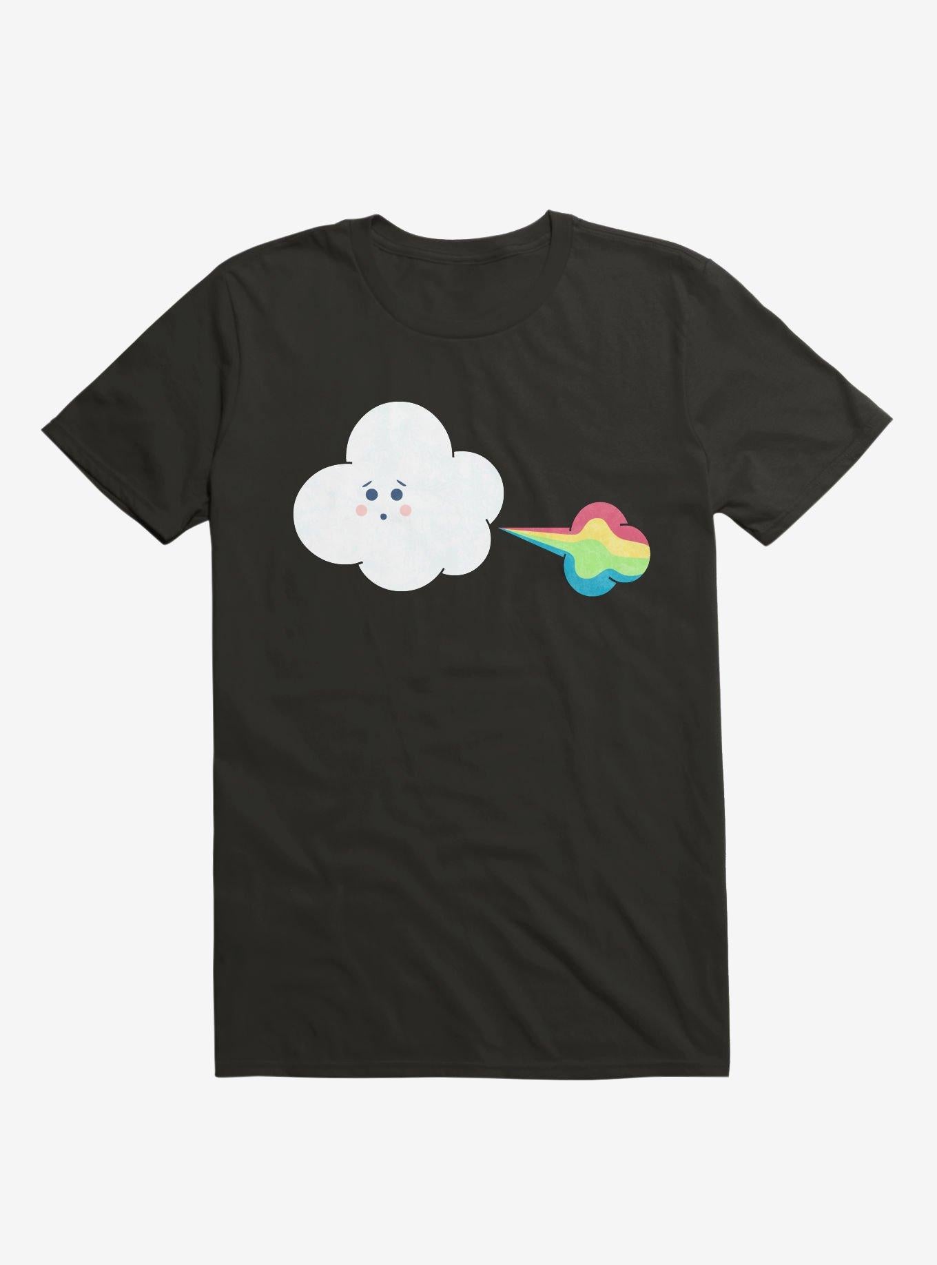 Cloud Oops Rainbow Black T Shirt T Shirt Trending US