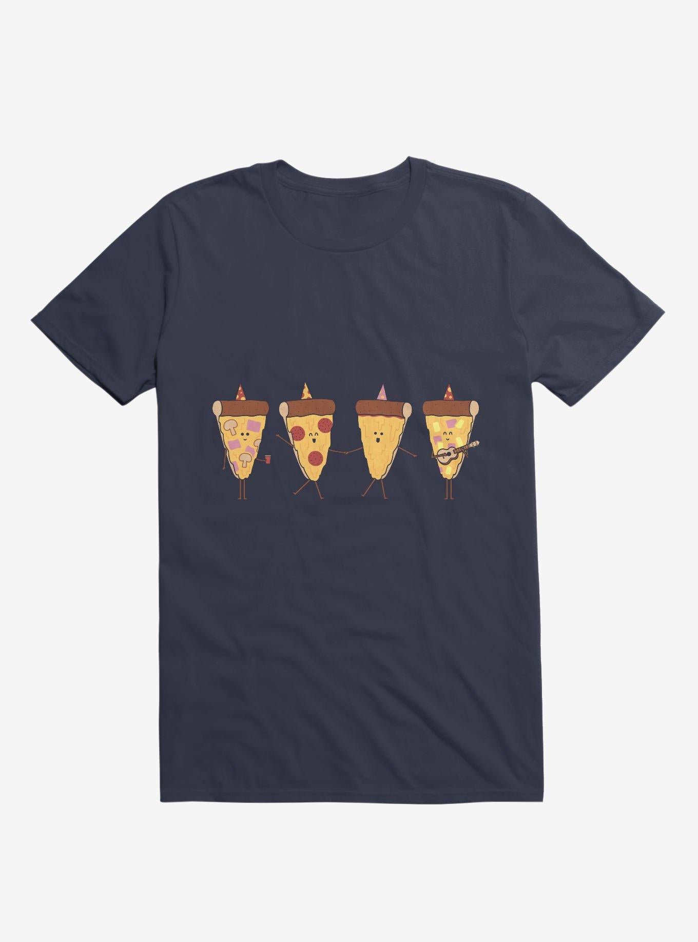 Pizza Slice Party Navy Blue T Shirt T Shirt Premium Print Funny Quote