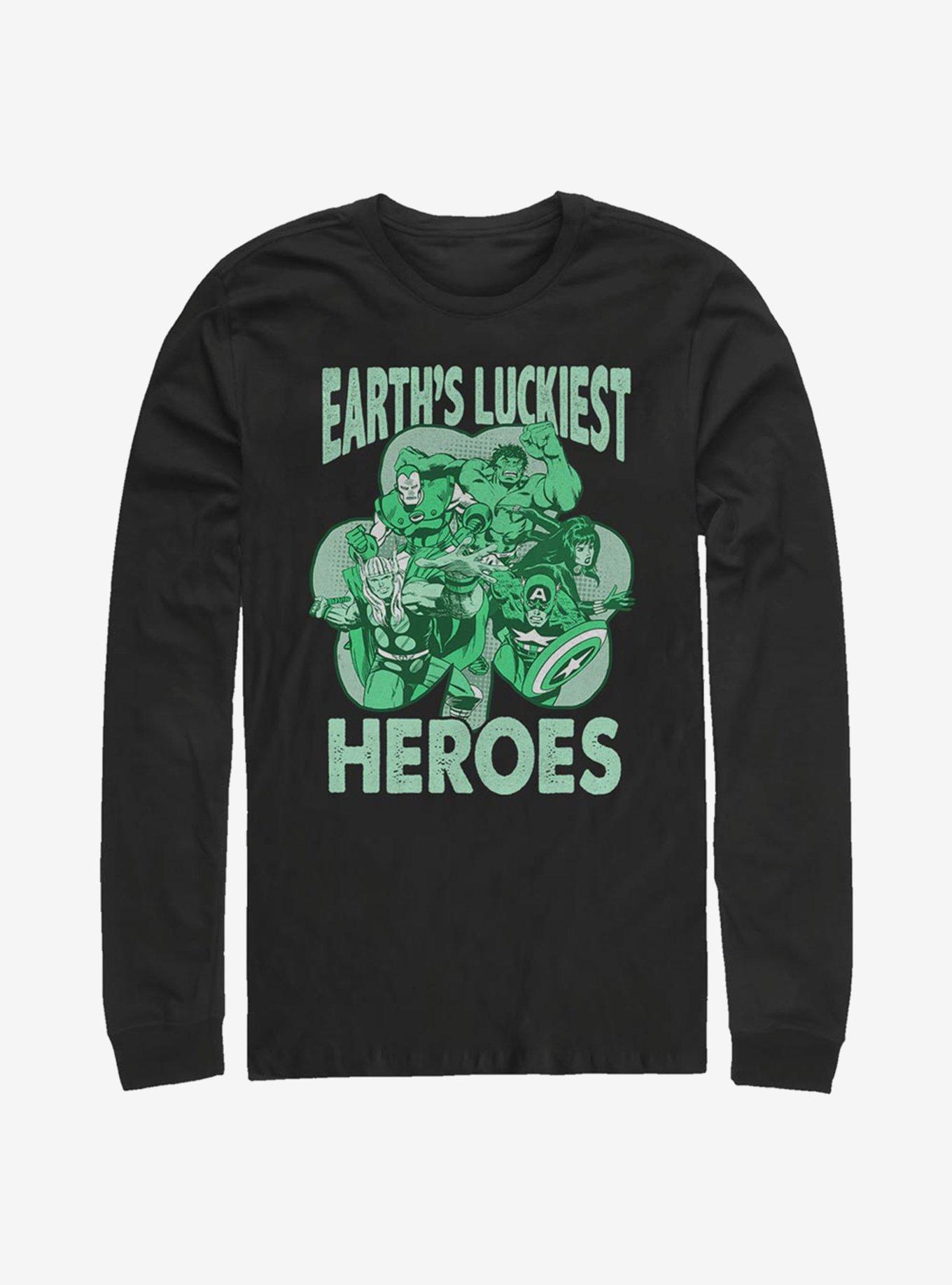 Marvel Avengers Luck Of The Hero Long-Sleeve T-Shirt | Premium Unisex T-Shirt, Trending Graphic Tee