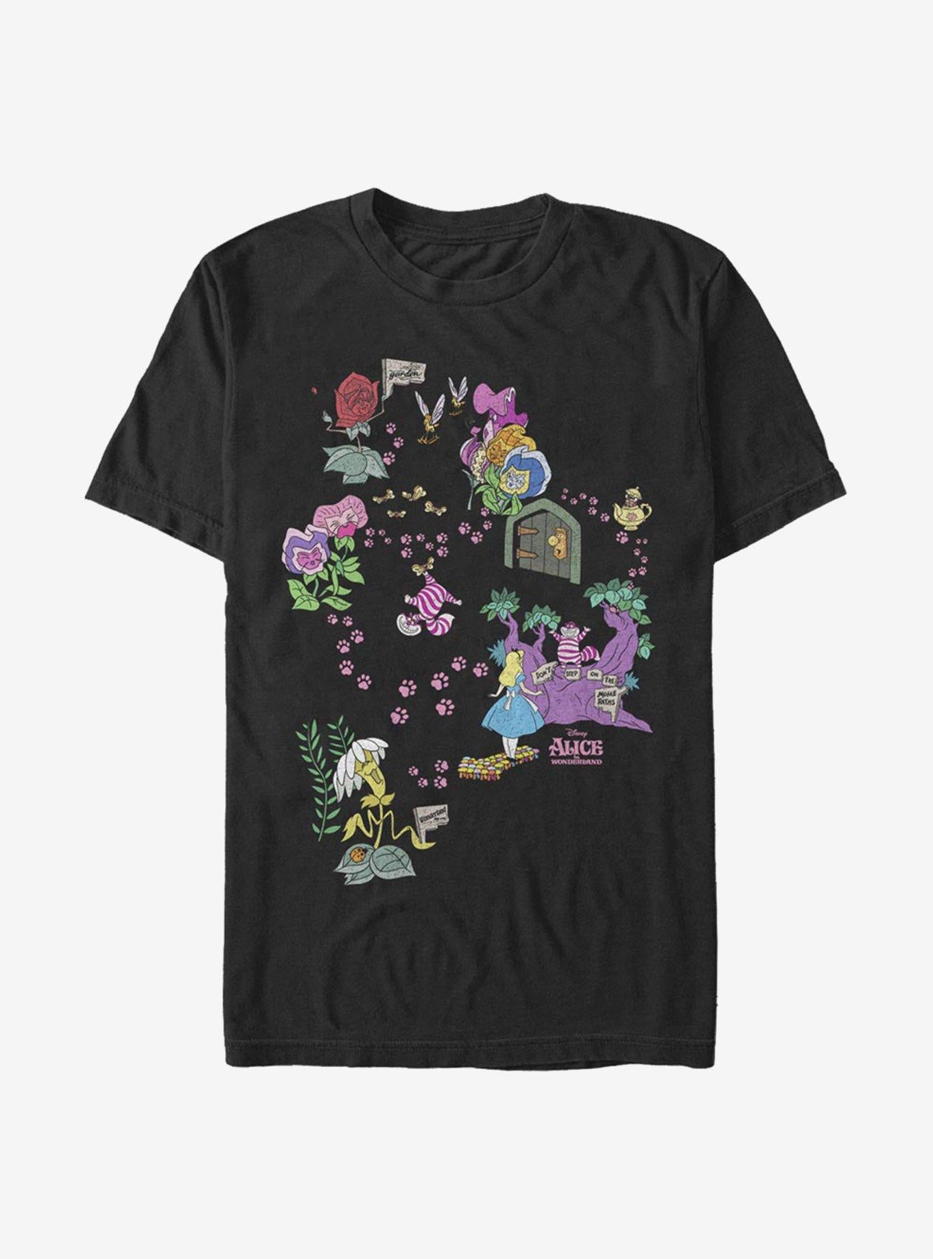 Disney Alice In Wonderland Cheshire Map T-Shirt | Premium Unisex T-Shirt, Trending Graphic Tee