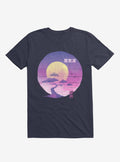 Neon Bonsai Wave Navy Blue T Shirt T Shirt Trending US