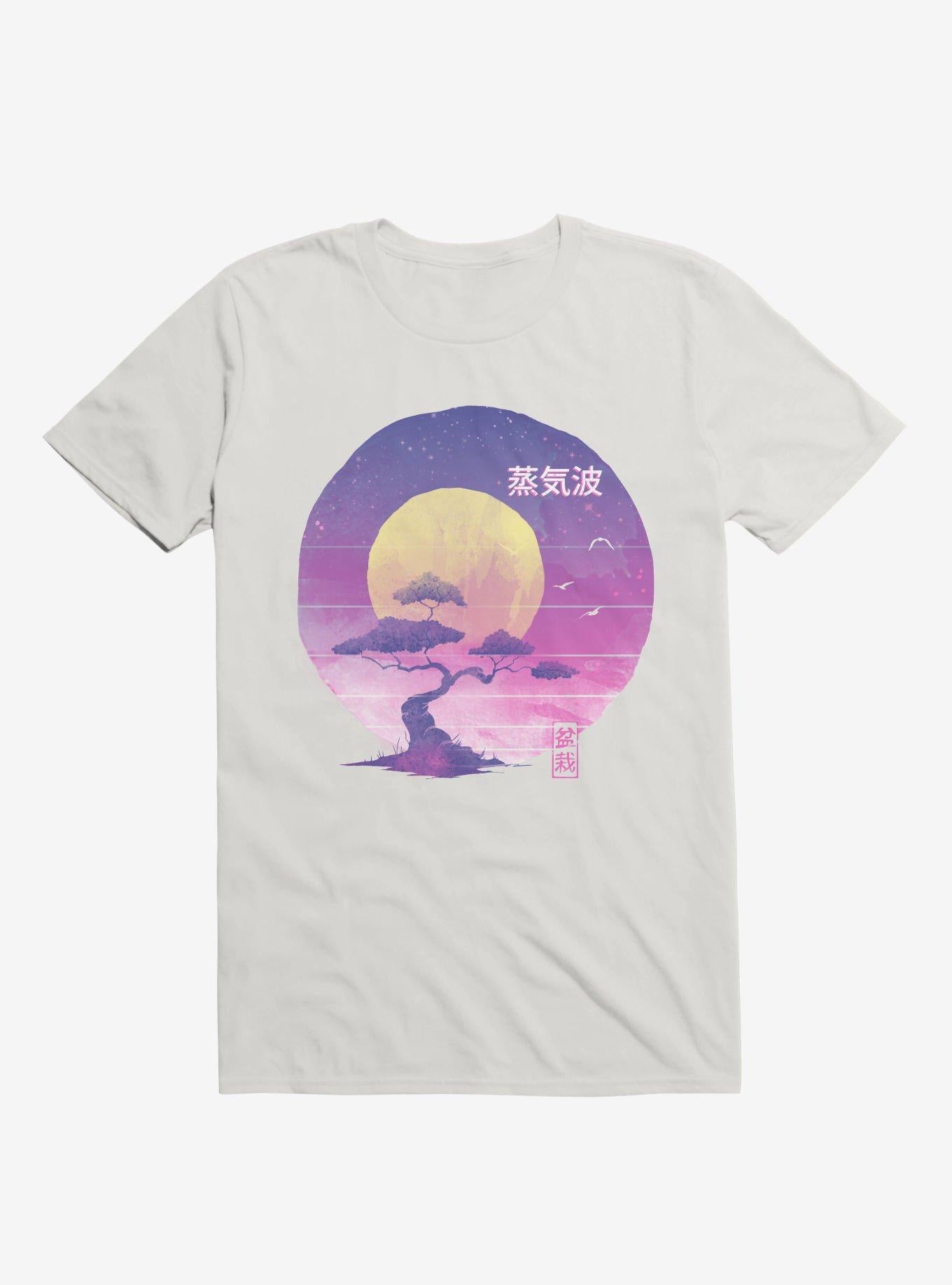 Neon Bonsai Wave White T Shirt T Shirt Premium Print Fan Favorite