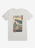 Dinosaurs Jurassic Ukiyo e White T Shirt T Shirt Comfort Fit Hot Right Now